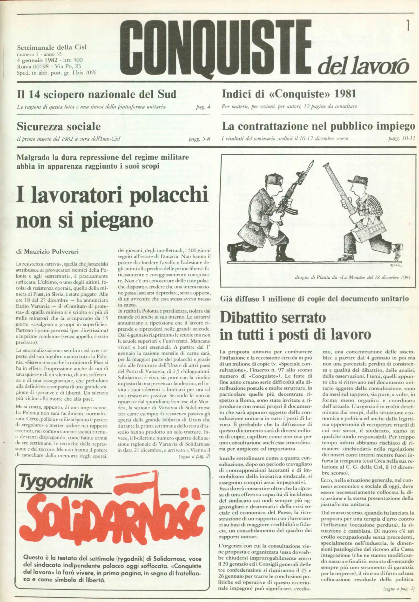 Conquiste del Lavoro del 04/01/1982 N. 1 Anno 35