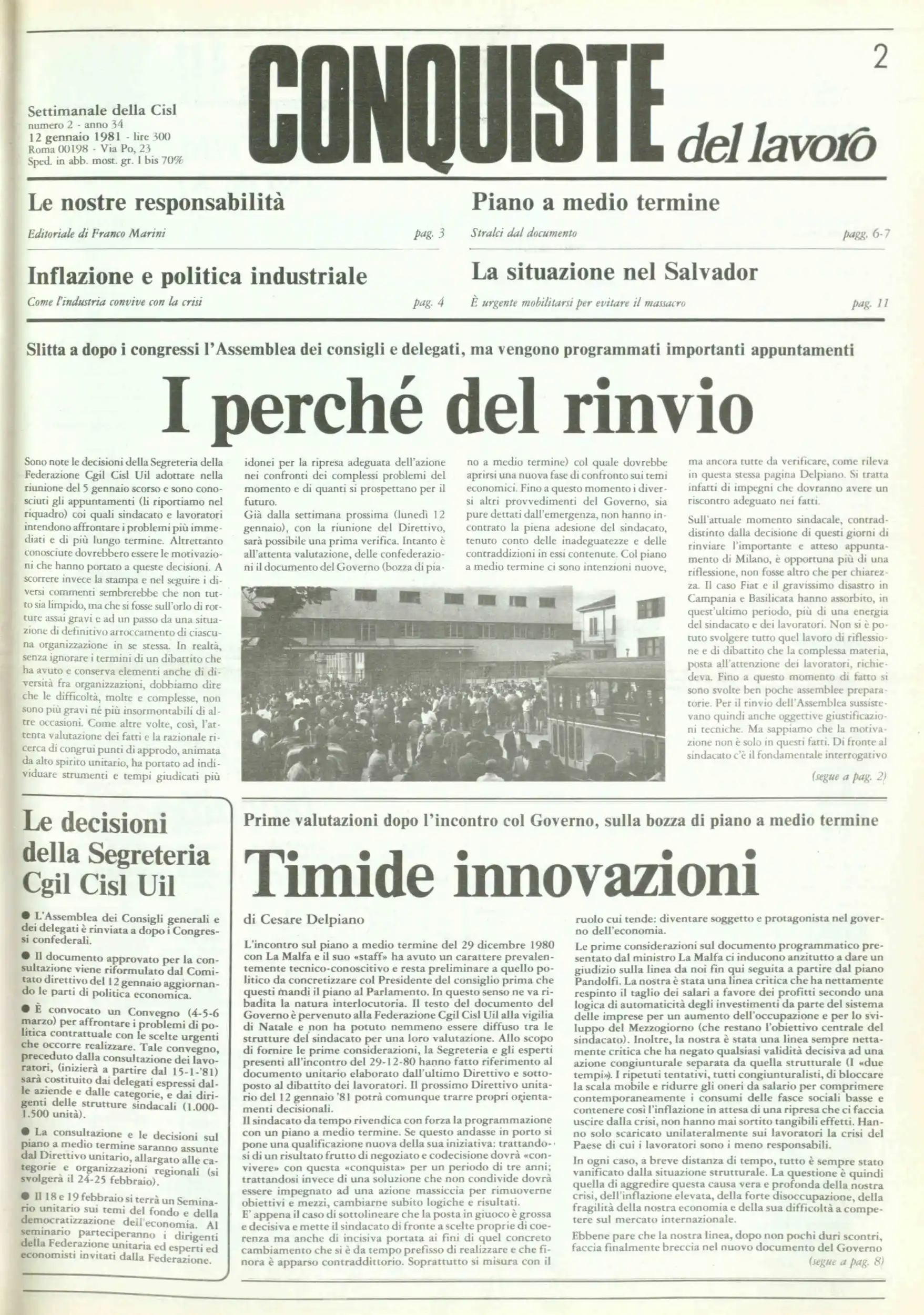 Conquiste del Lavoro del 12/01/1981 N. 2 Anno 34