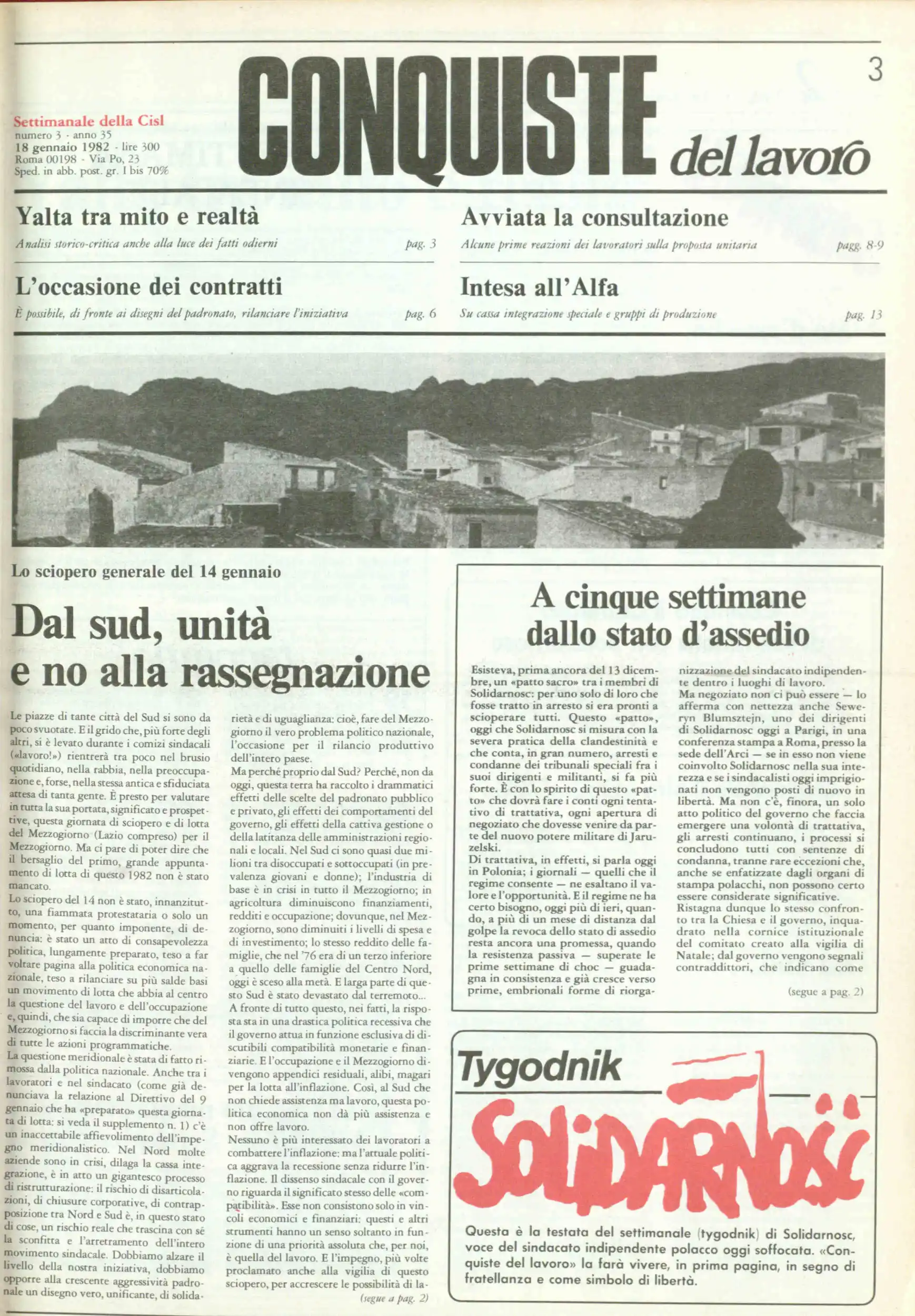 Conquiste del Lavoro del 18/01/1982 N. 3 Anno 35