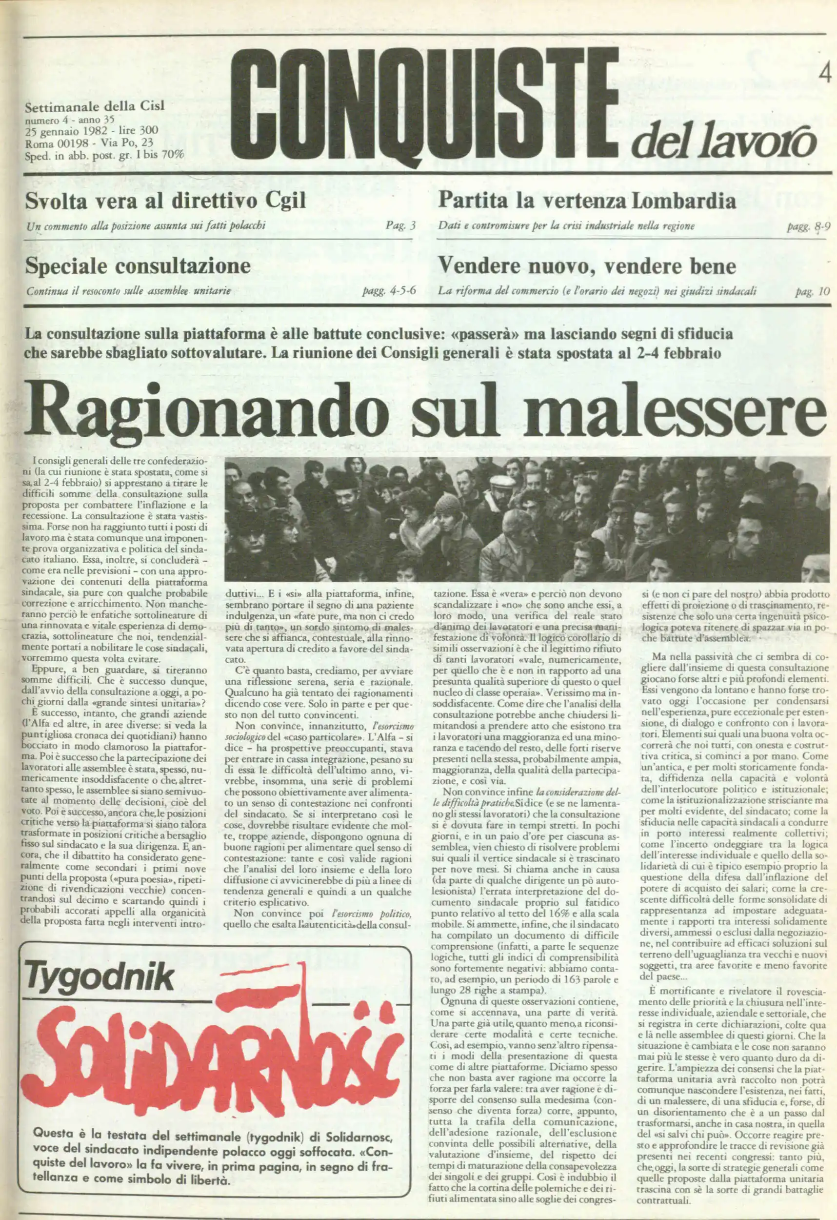 Conquiste del Lavoro del 25/01/1982 N. 4 Anno 35