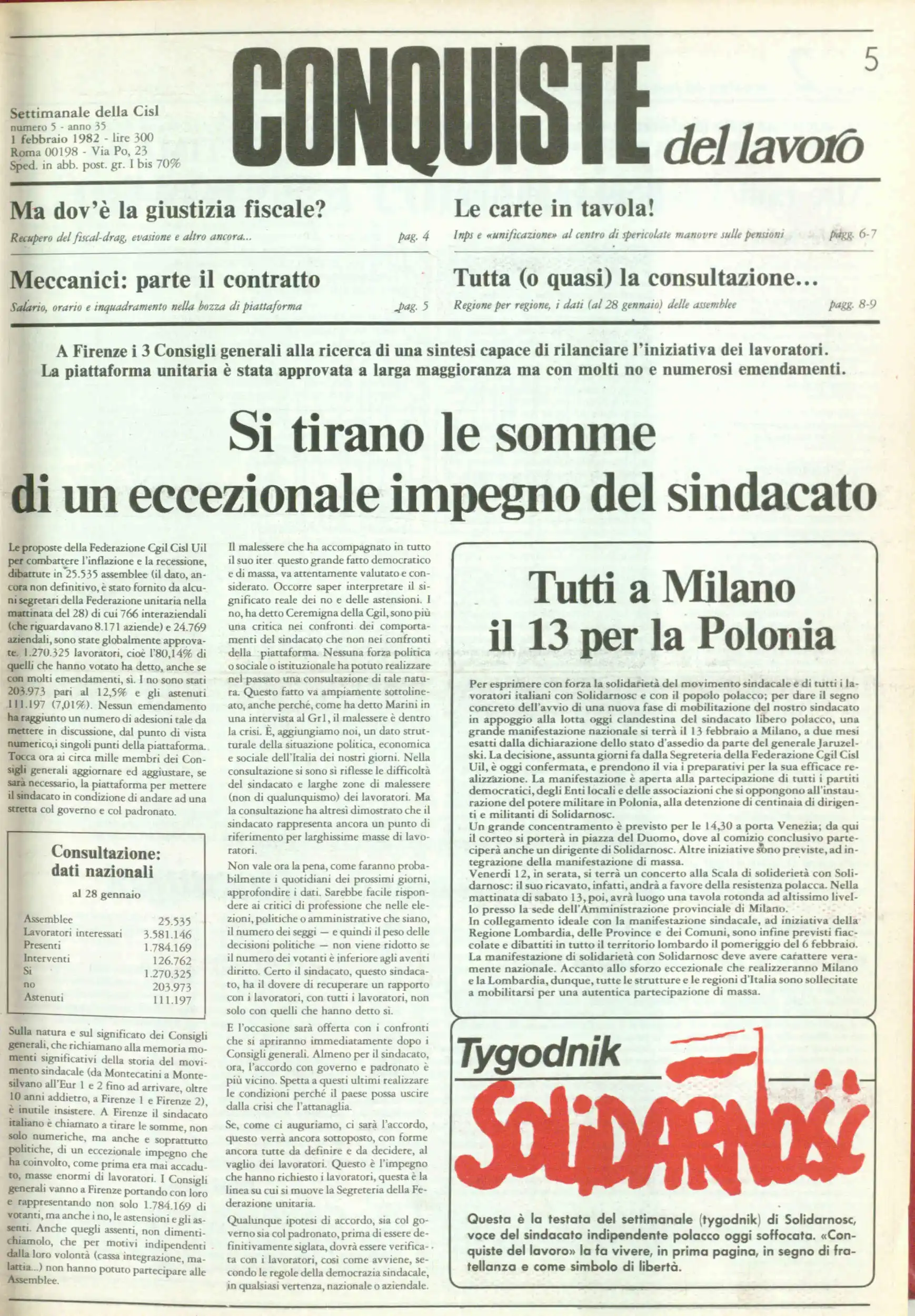 Conquiste del Lavoro del 01/02/1982 N. 5 Anno 35