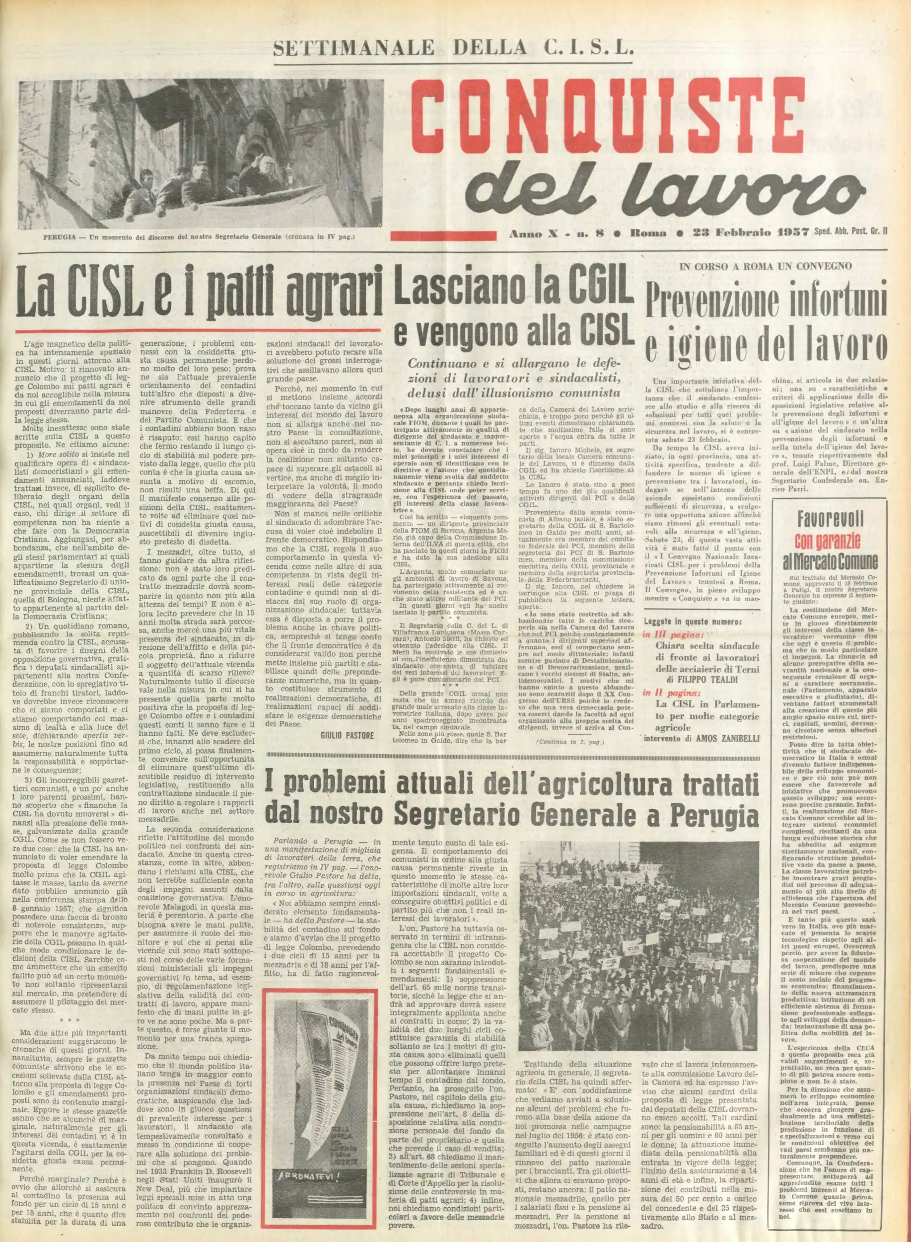Conquiste del Lavoro del 23/02/1957 N. 8 Anno 10