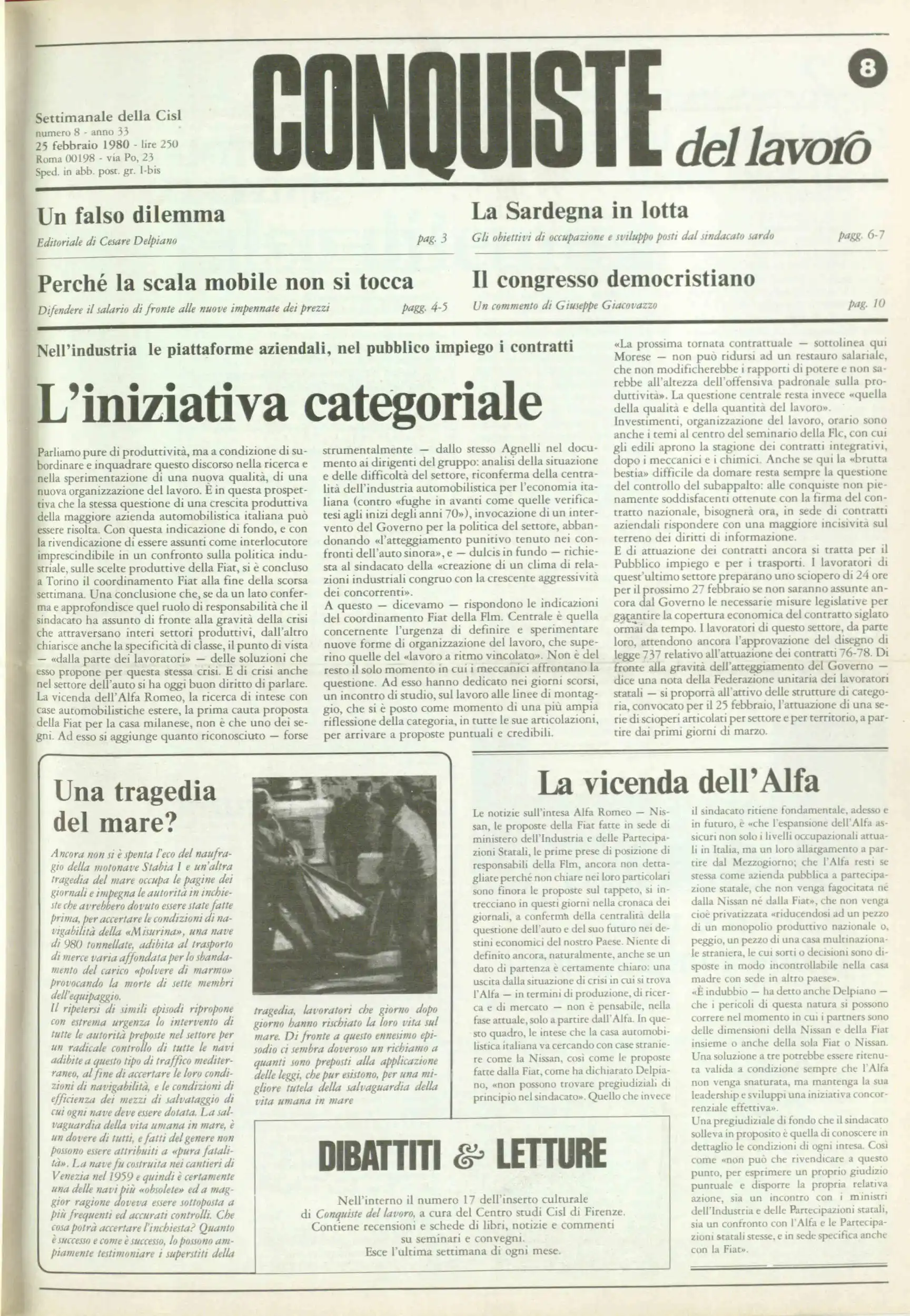 Conquiste del Lavoro del 25/02/1980 N. 8 Anno 33