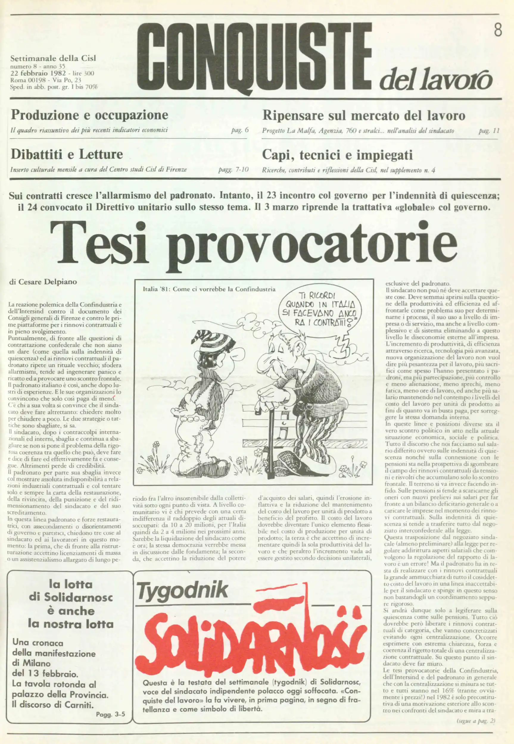 Conquiste del Lavoro del 22/02/1982 N. 8 Anno 35