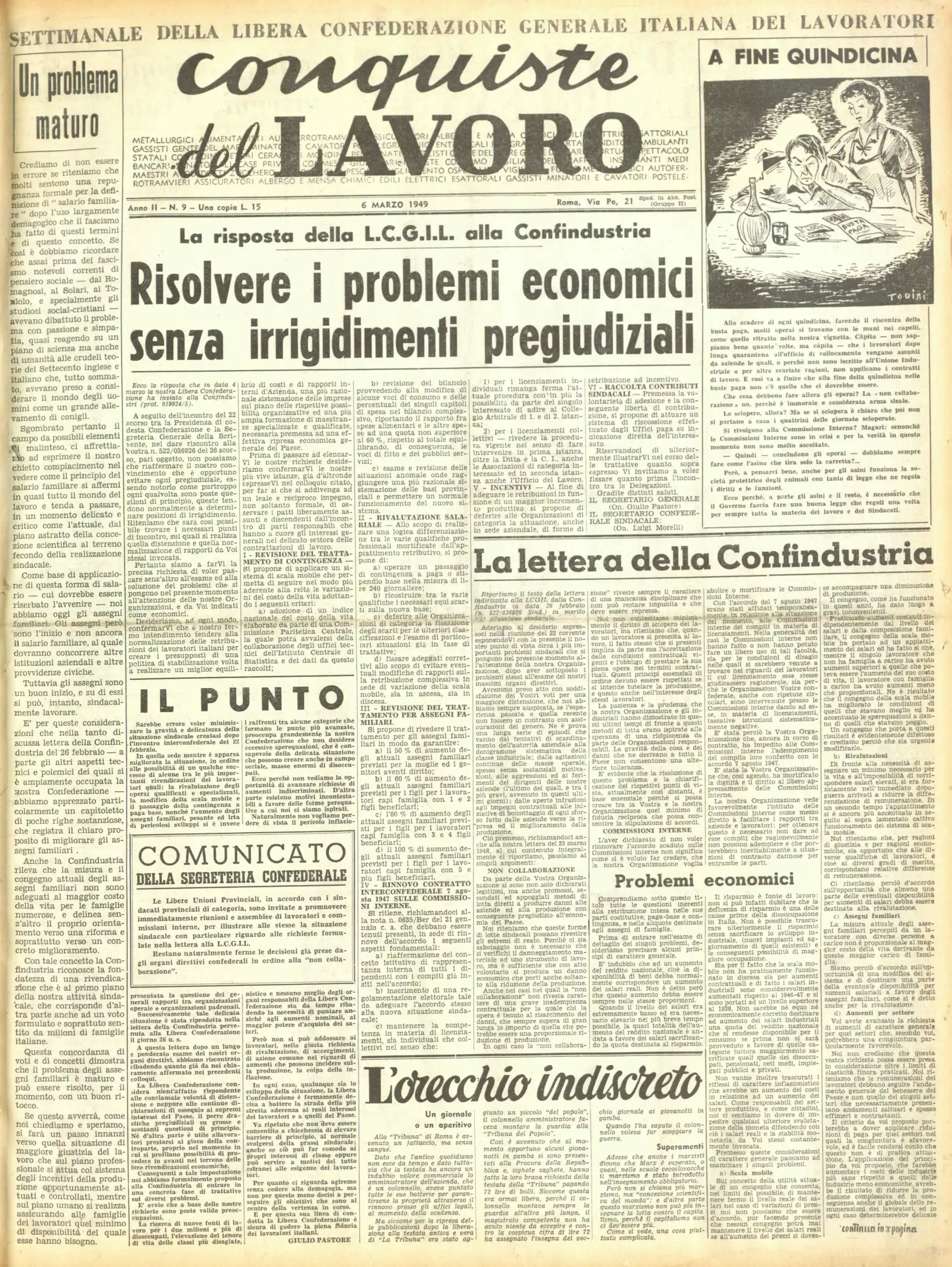 Conquiste del Lavoro del 06/03/1949 N. 9 Anno 2