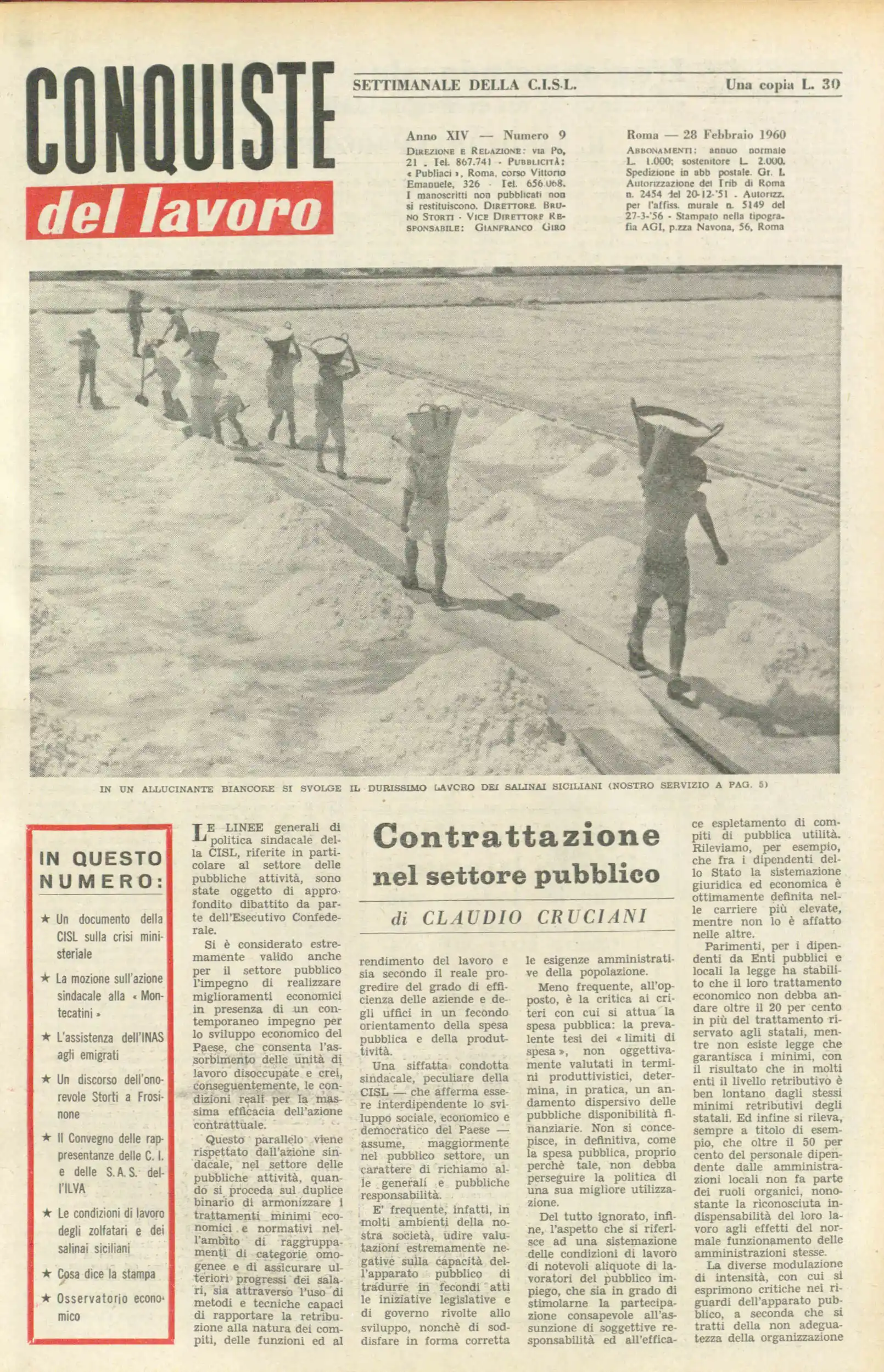 Conquiste del Lavoro del 28/02/1960 N. 9 Anno 13