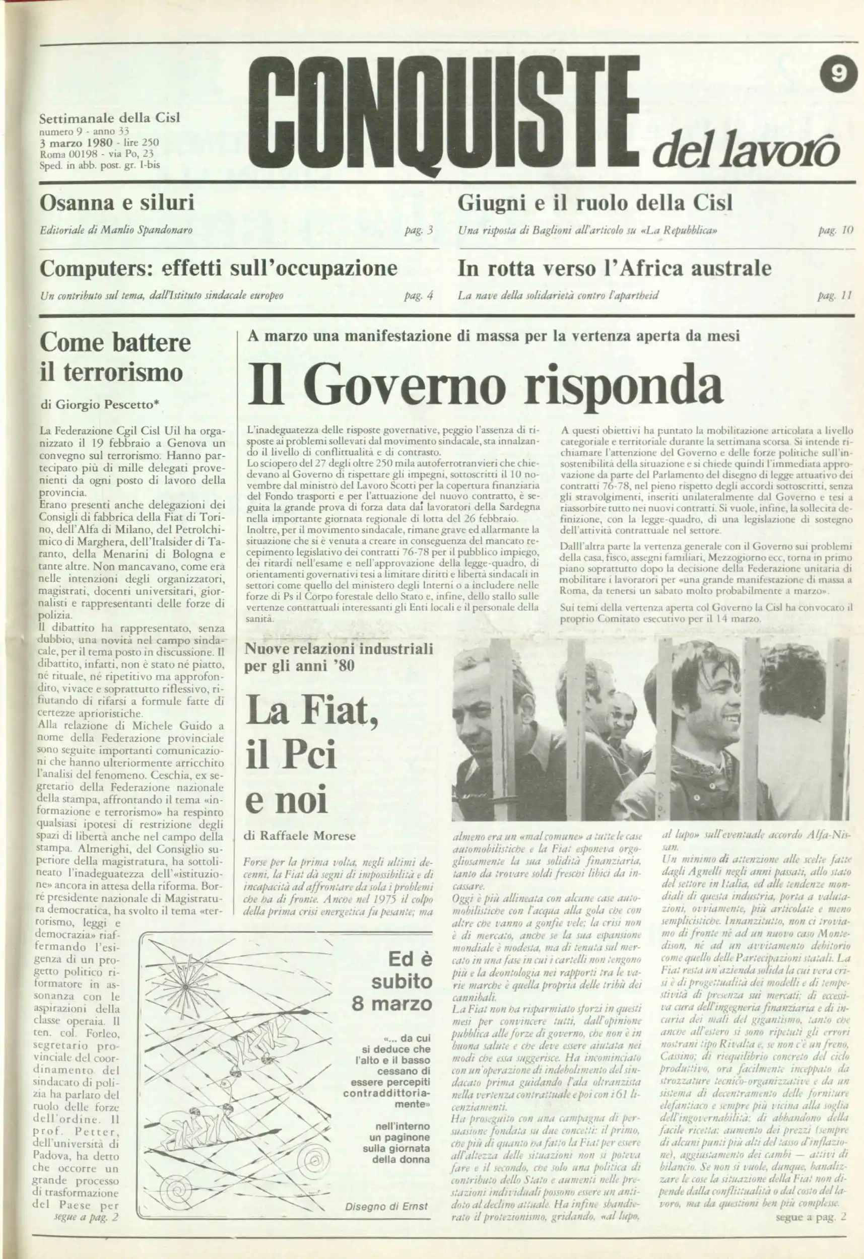 Conquiste del Lavoro del 03/03/1980 N. 9 Anno 33