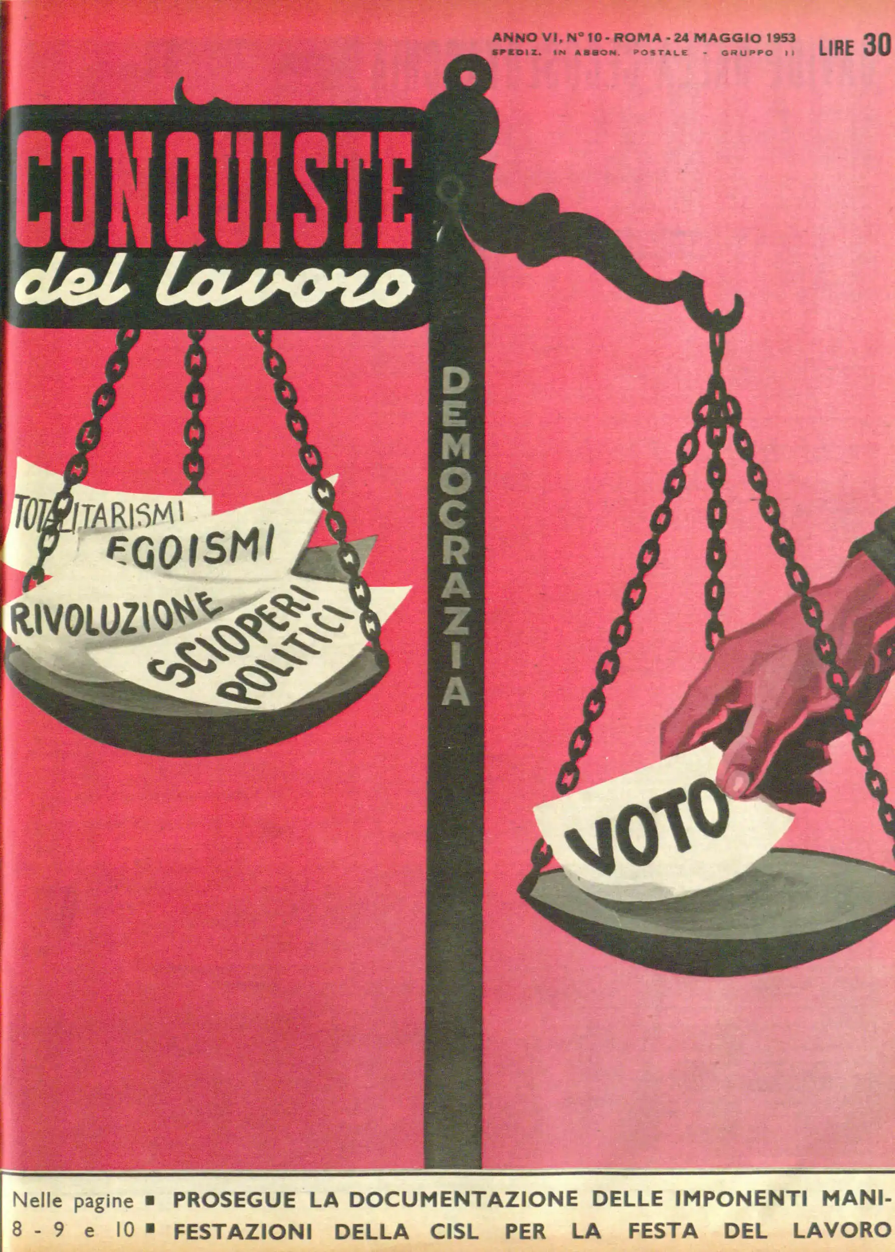 Conquiste del Lavoro del 24/05/1953 N. 10 Anno 6