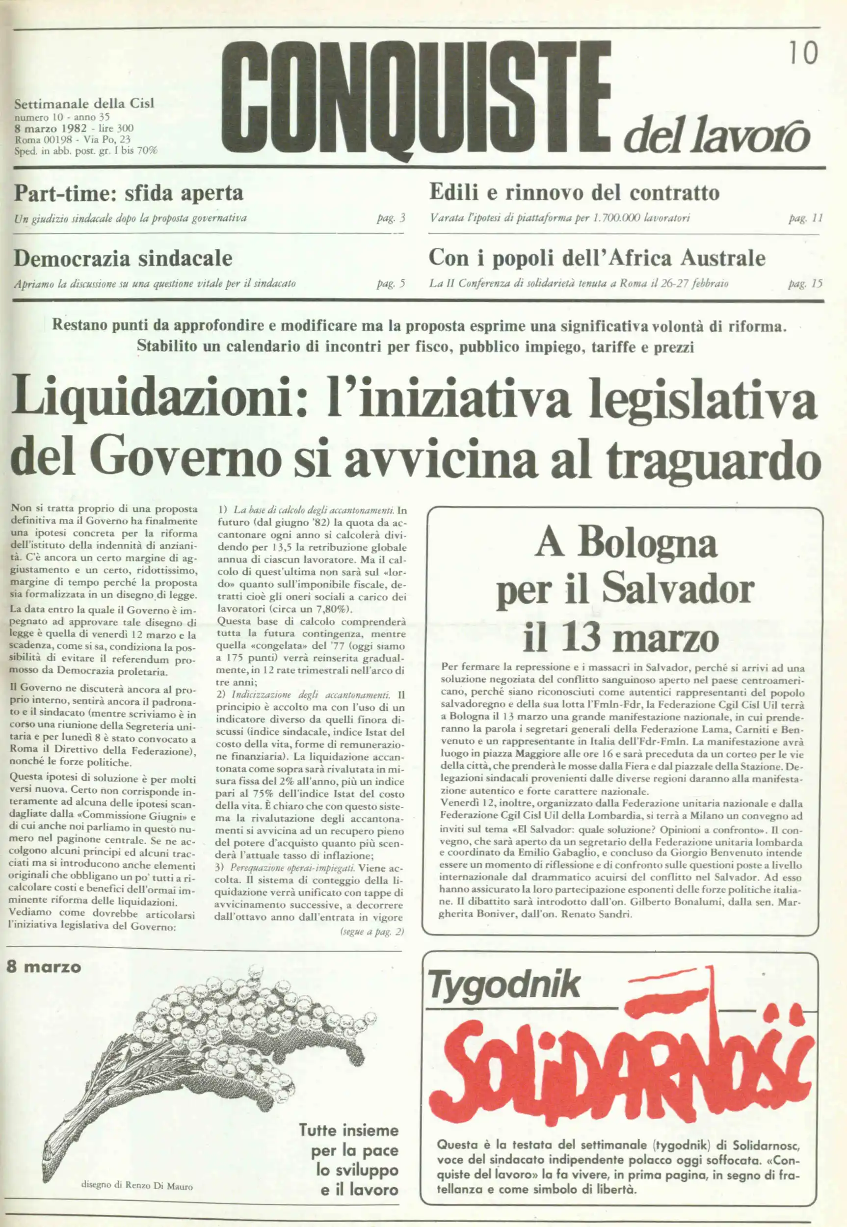 Conquiste del Lavoro del 08/03/1982 N. 10 Anno 35