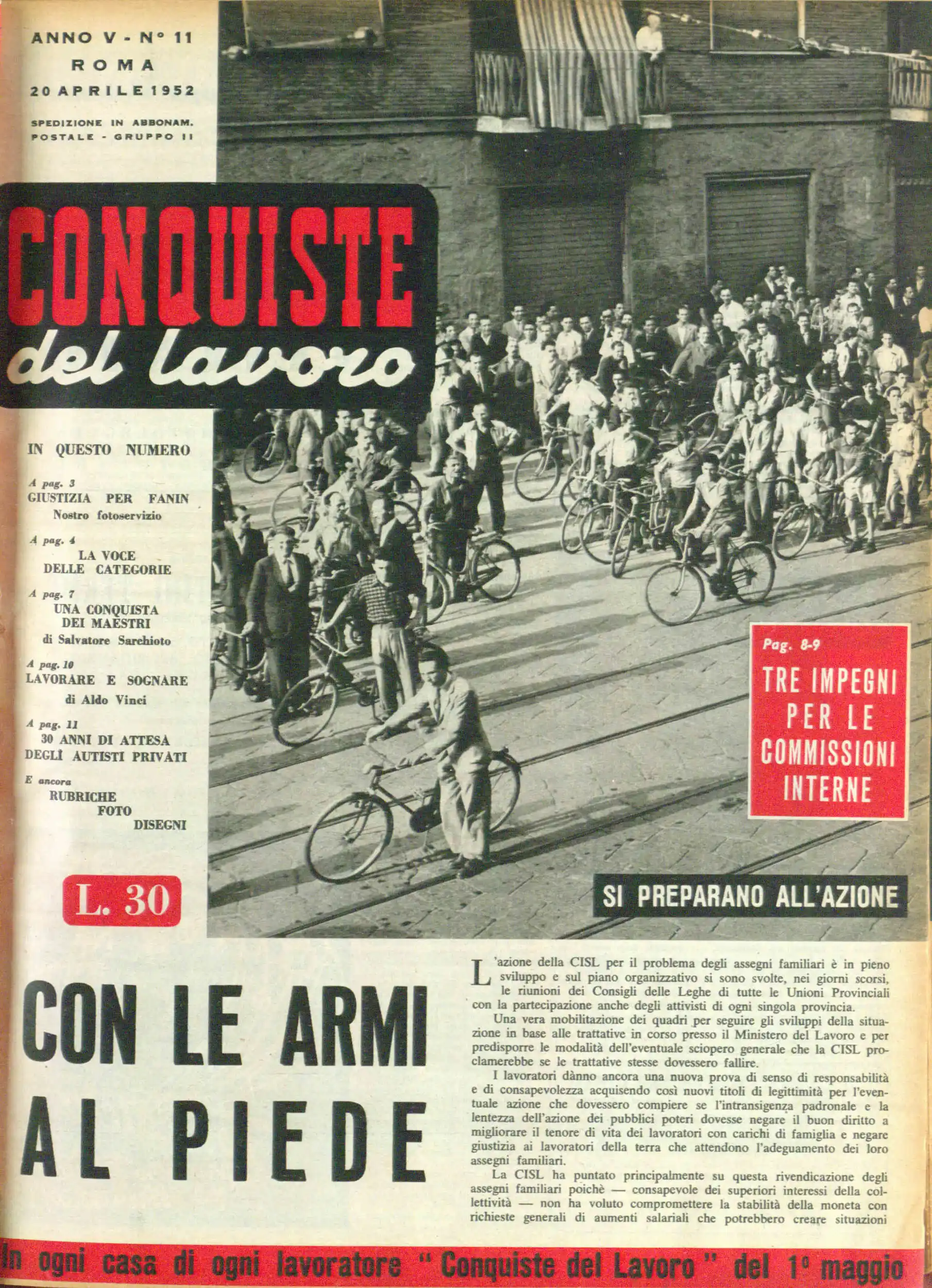 Conquiste del Lavoro del 20/04/1952 N. 11 Anno 5