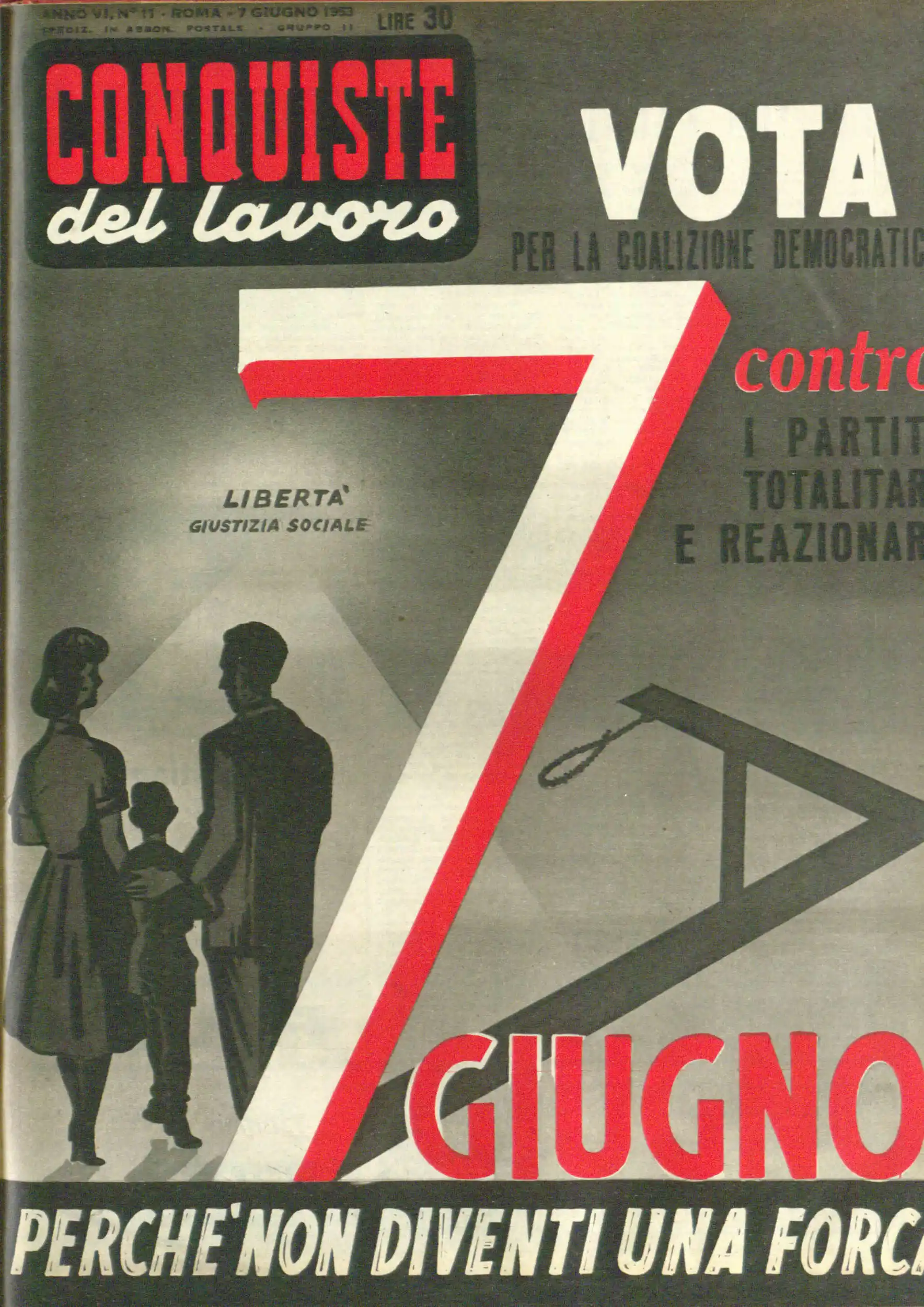 Conquiste del Lavoro del 07/06/1953 N. 11 Anno 6