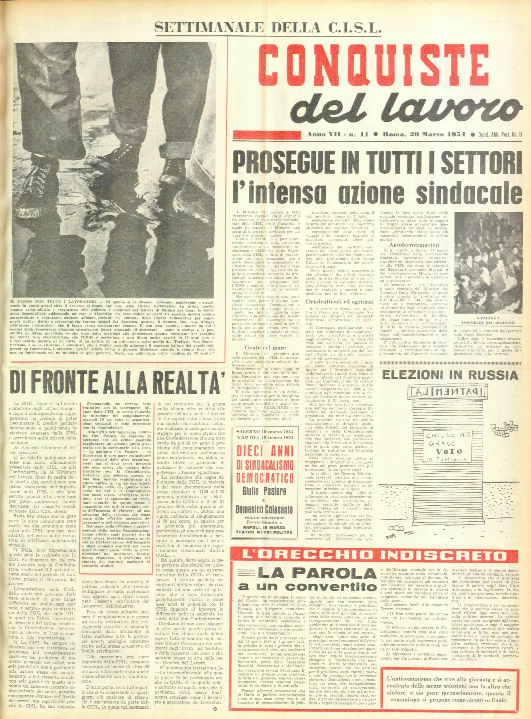 Conquiste del Lavoro del 20/03/1954 N. 11 Anno 7
