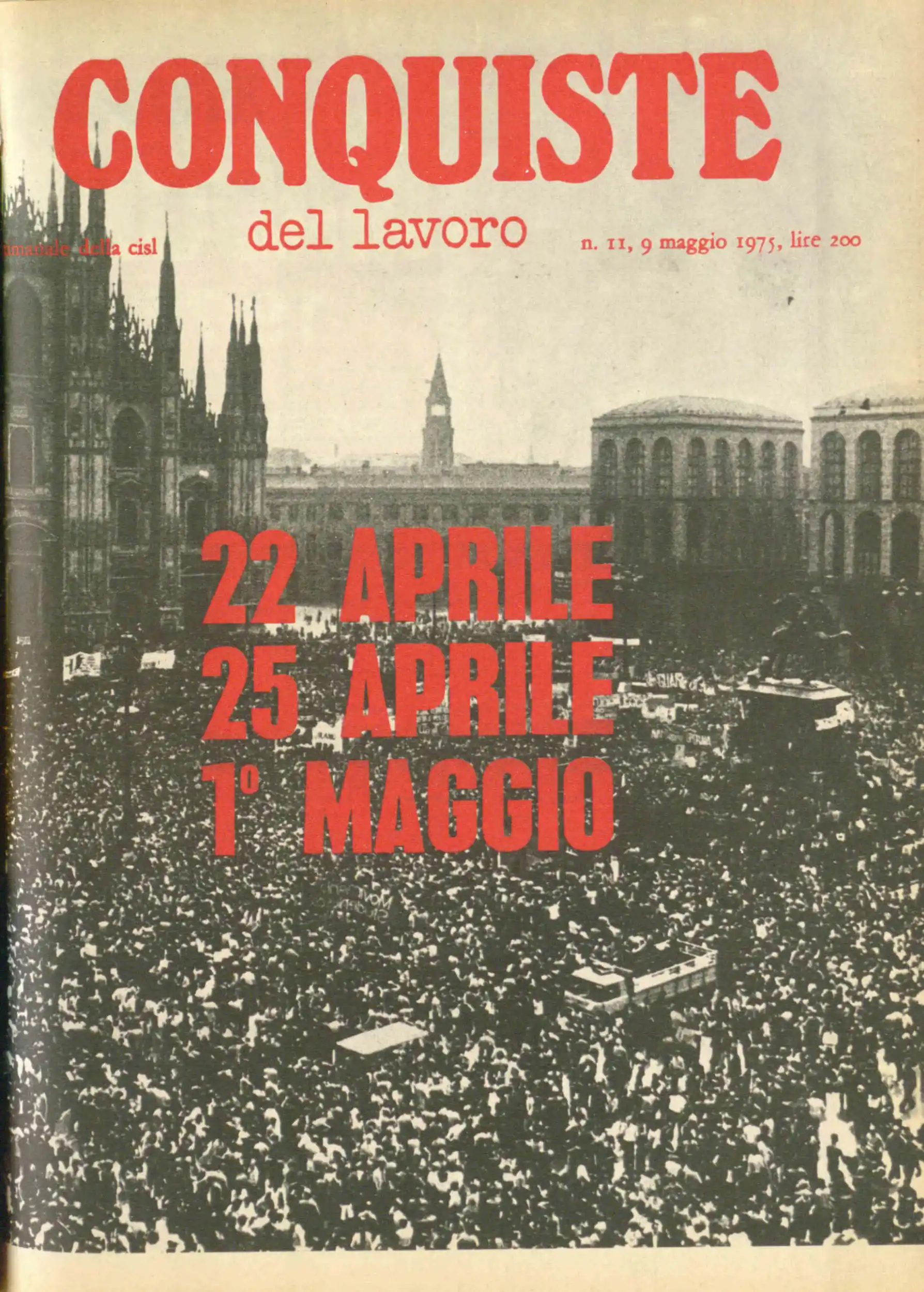 Conquiste del Lavoro del 09/05/1975 N. 11 Anno 28