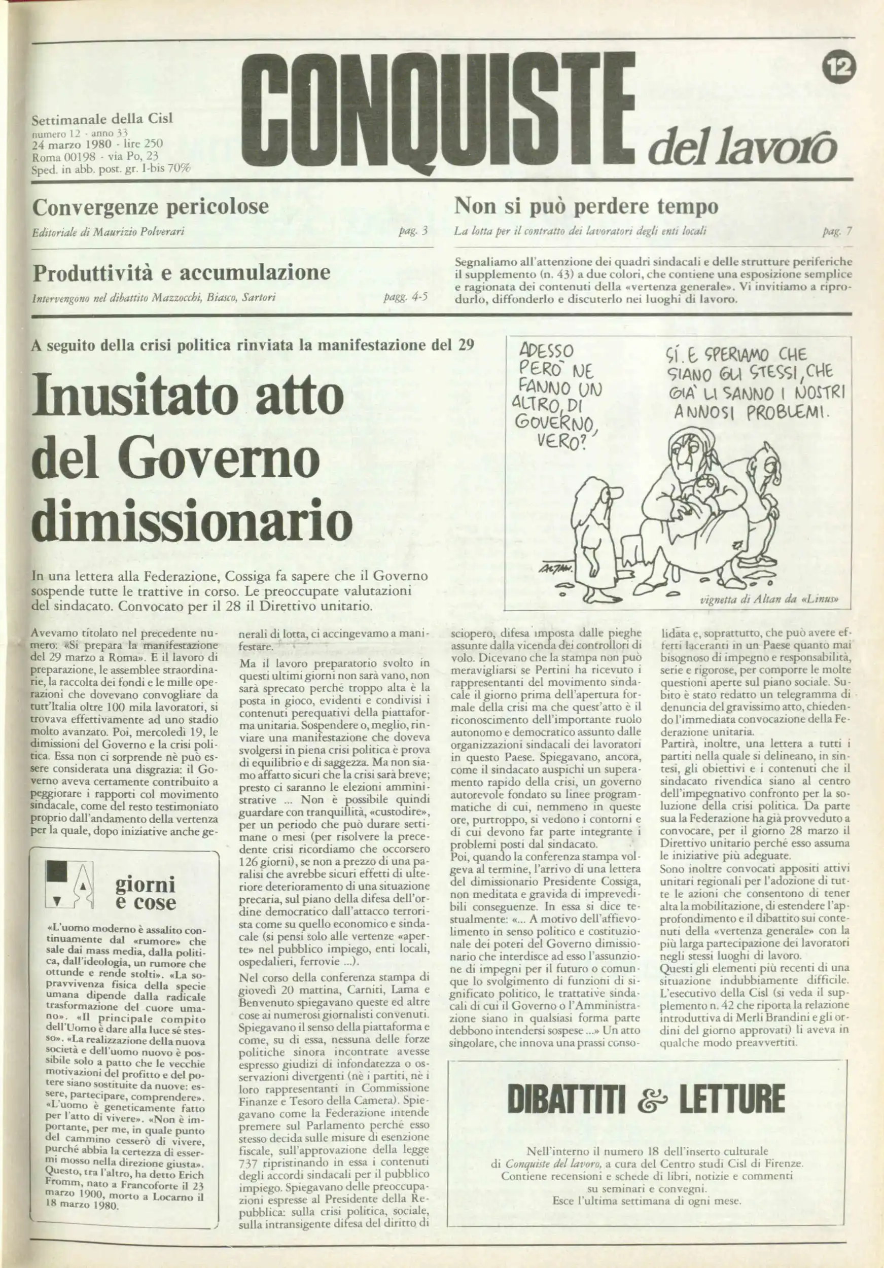 Conquiste del Lavoro del 24/03/1980 N. 12 Anno 33