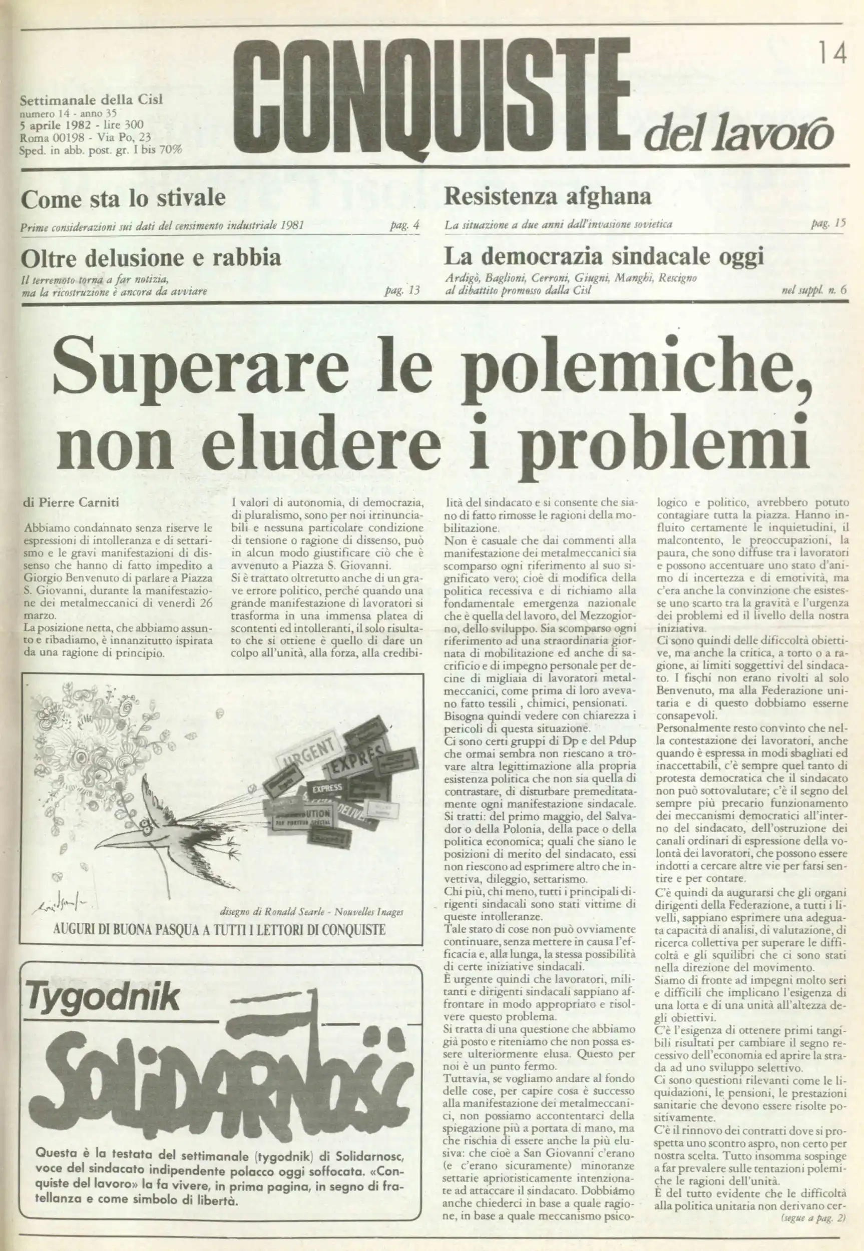Conquiste del Lavoro del 05/04/1982 N. 14 Anno 35