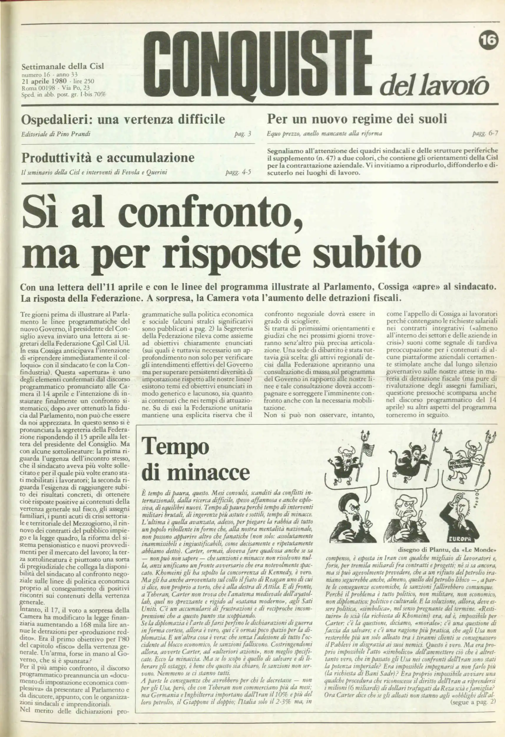 Conquiste del Lavoro del 21/04/1980 N. 16 Anno 33