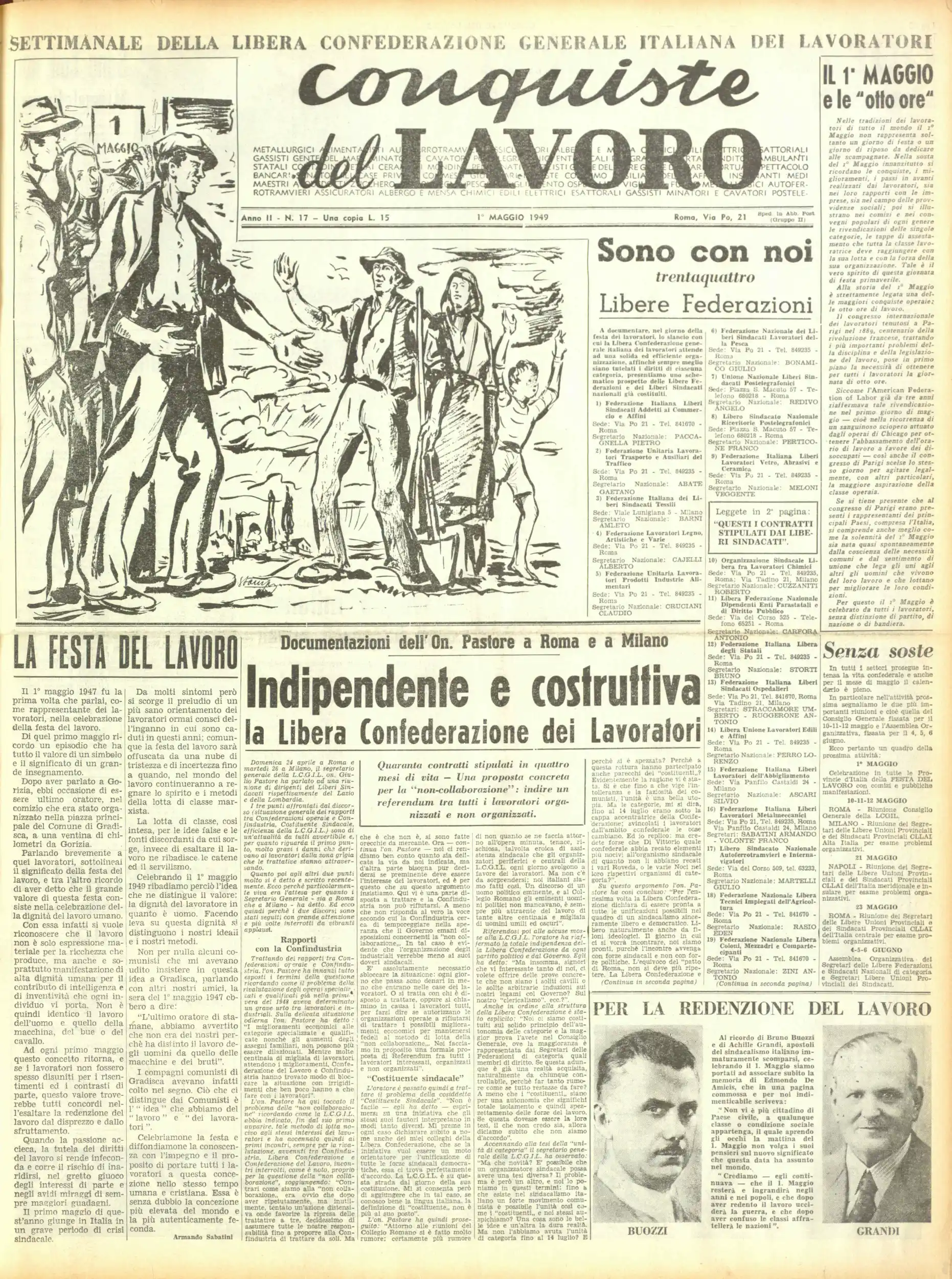 Conquiste del Lavoro del 01/05/1949 N. 17 Anno 2