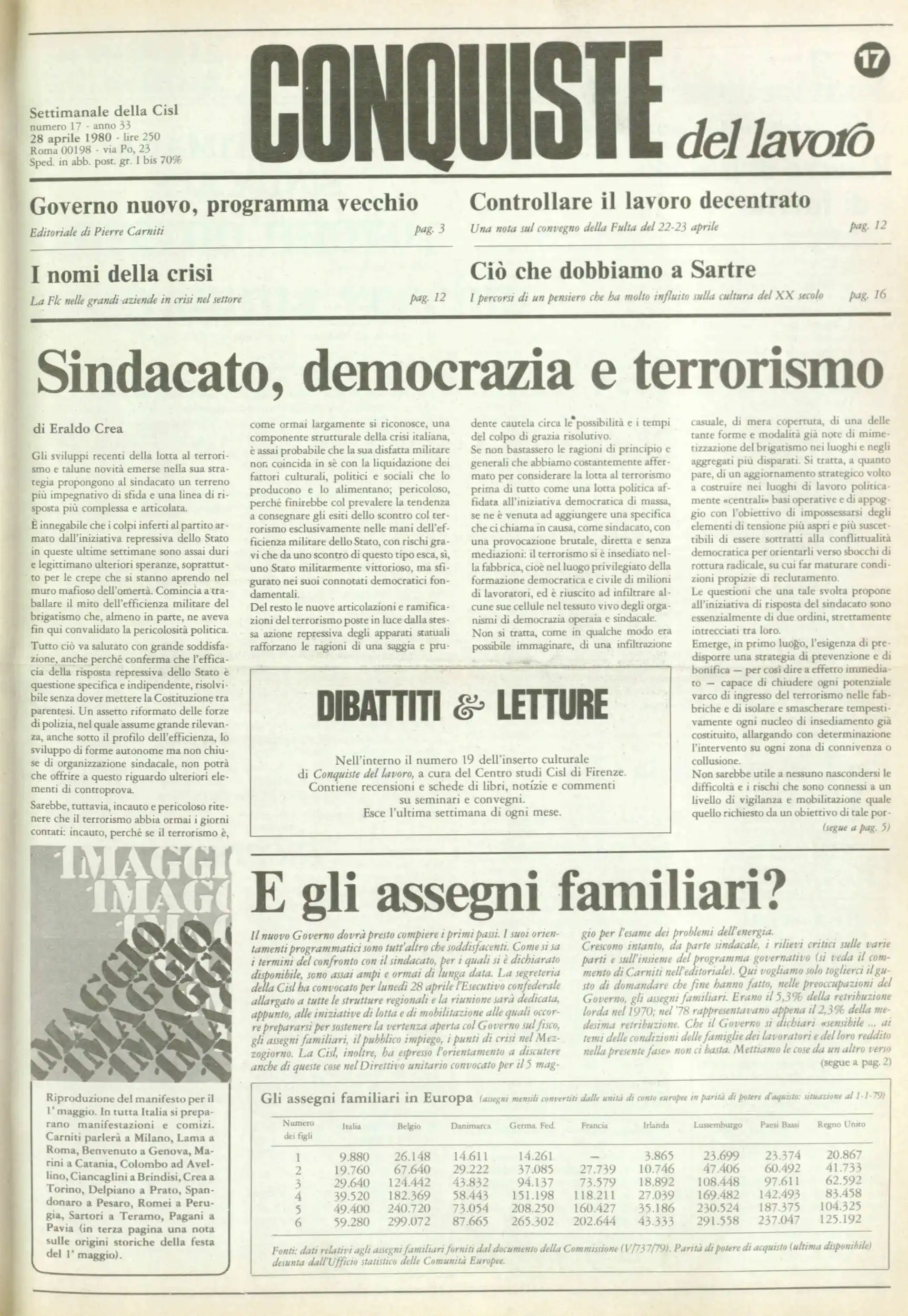 Conquiste del Lavoro del 28/04/1980 N. 17 Anno 33