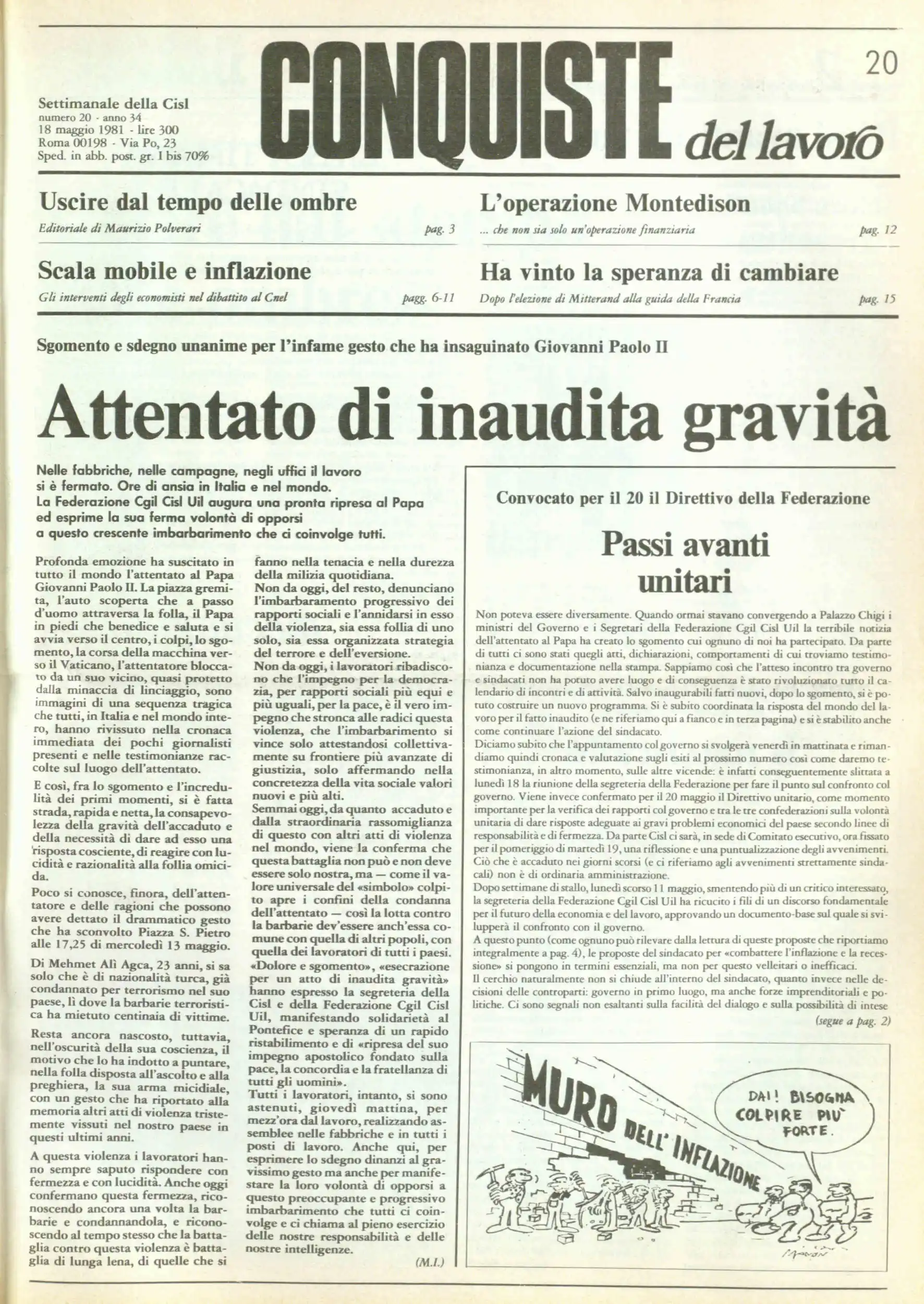 Conquiste del Lavoro del 18/05/1981 N. 20 Anno 34