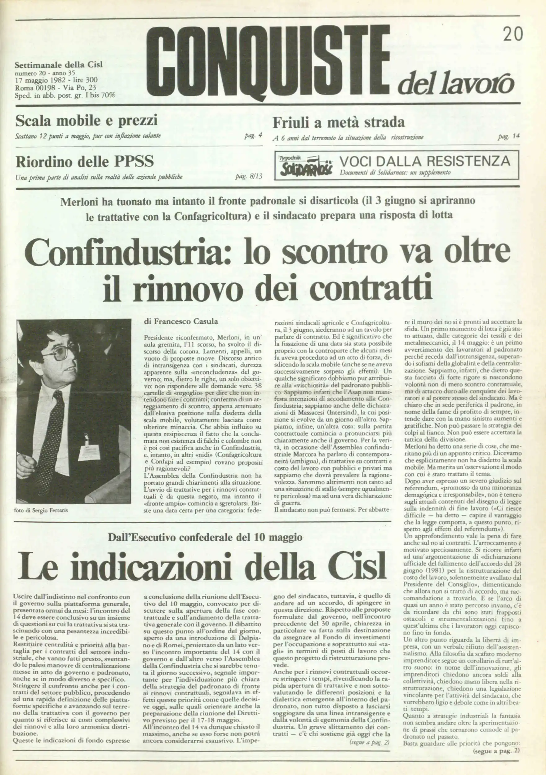 Conquiste del Lavoro del 17/05/1982 N. 20 Anno 35