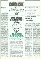 Conquiste del Lavoro del 20/05/1985 N. 20 Anno 38