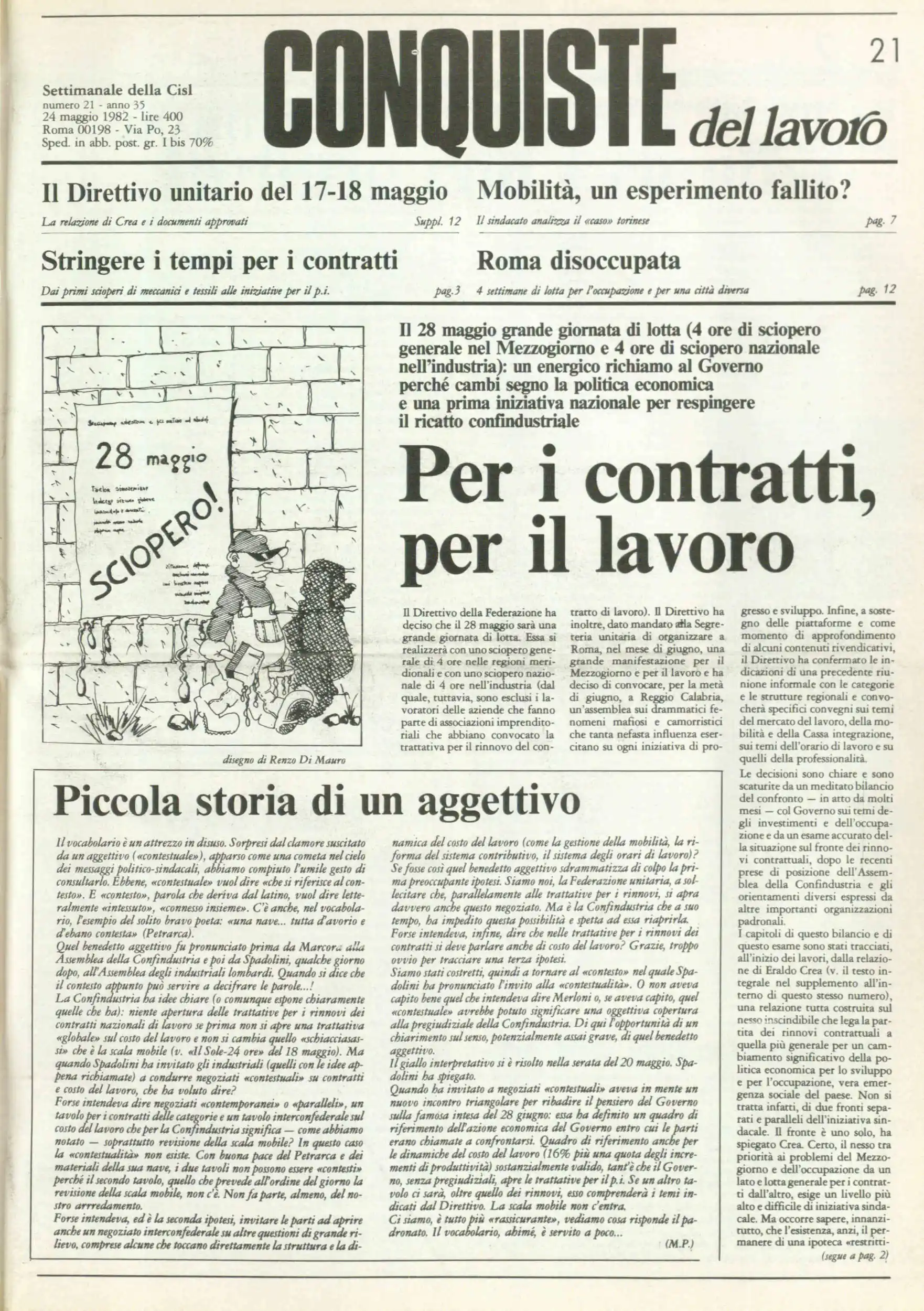Conquiste del Lavoro del 24/05/1982 N. 21 Anno 35