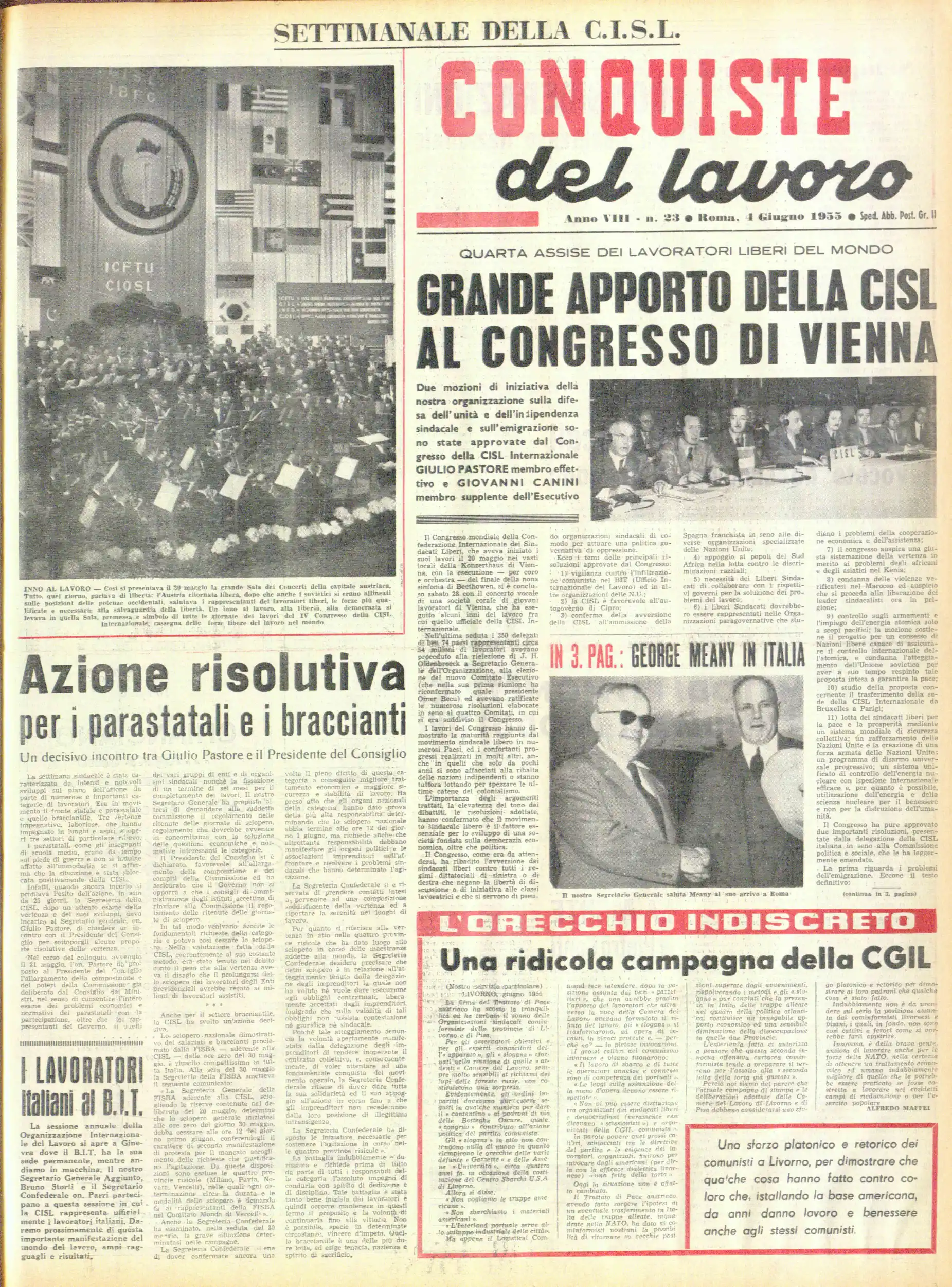 Conquiste del Lavoro del 04/06/1955 N. 23 Anno 8