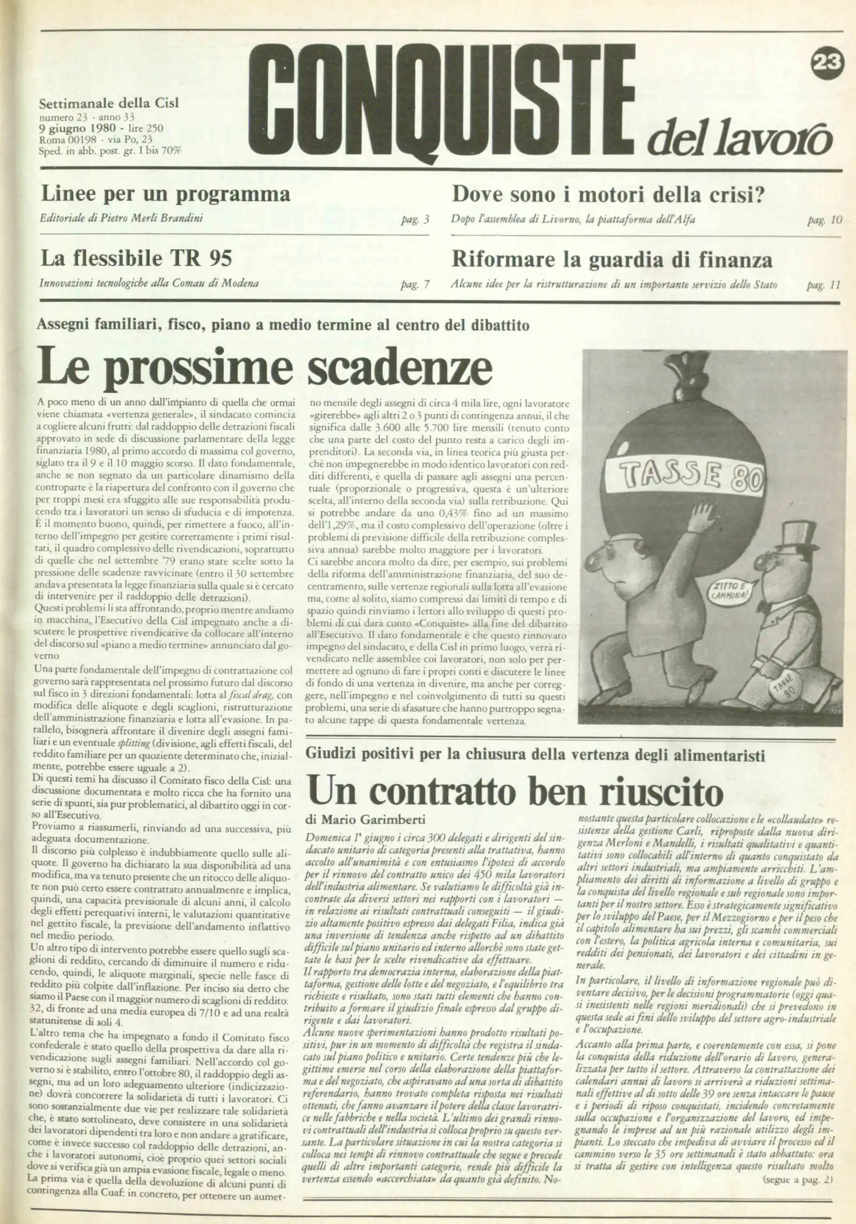 Conquiste del Lavoro del 09/06/1980 N. 23 Anno 33