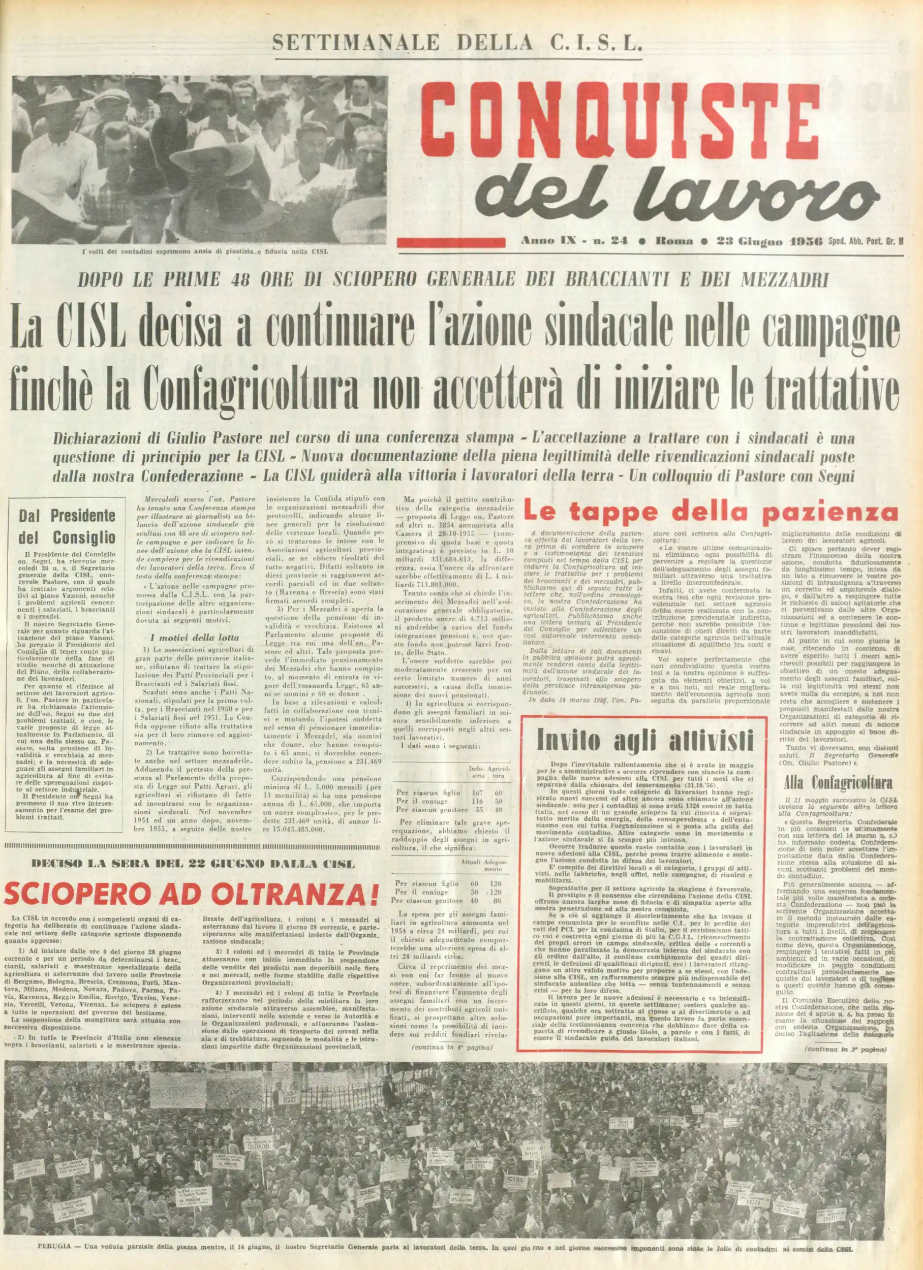 Conquiste del Lavoro del 23/06/1956 N. 24 Anno 9