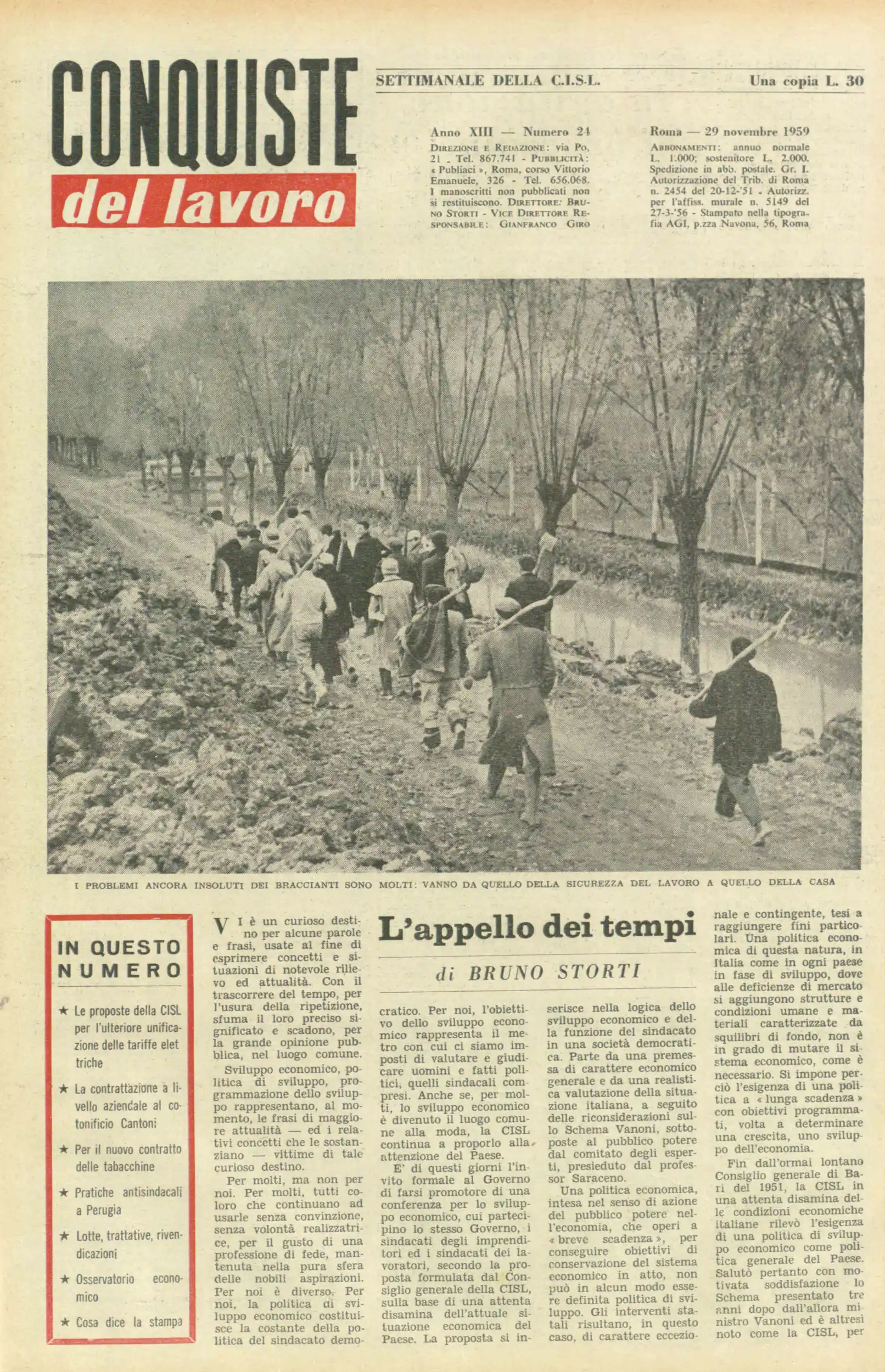 Conquiste del Lavoro del 29/11/1959 N. 24 Anno 12