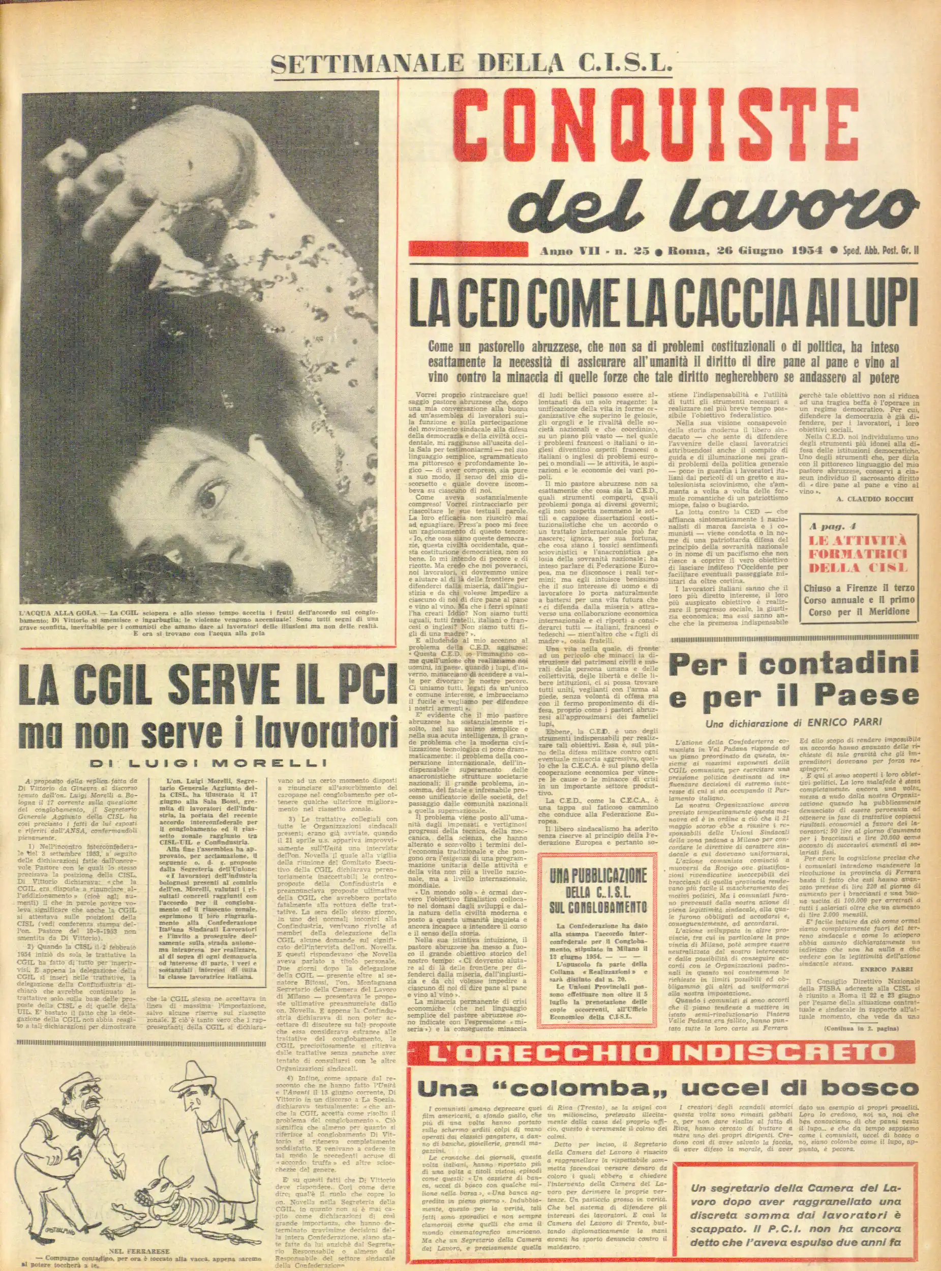 Conquiste del Lavoro del 26/06/1954 N. 25 Anno 7