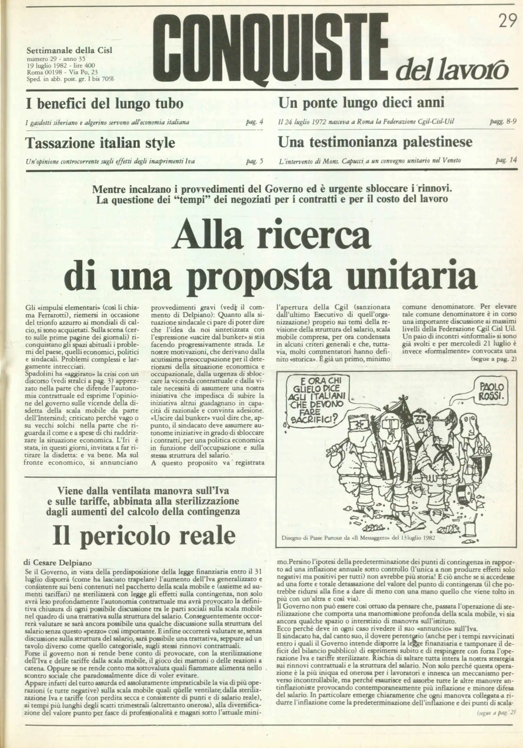 Conquiste del Lavoro del 19/07/1982 N. 29 Anno 35