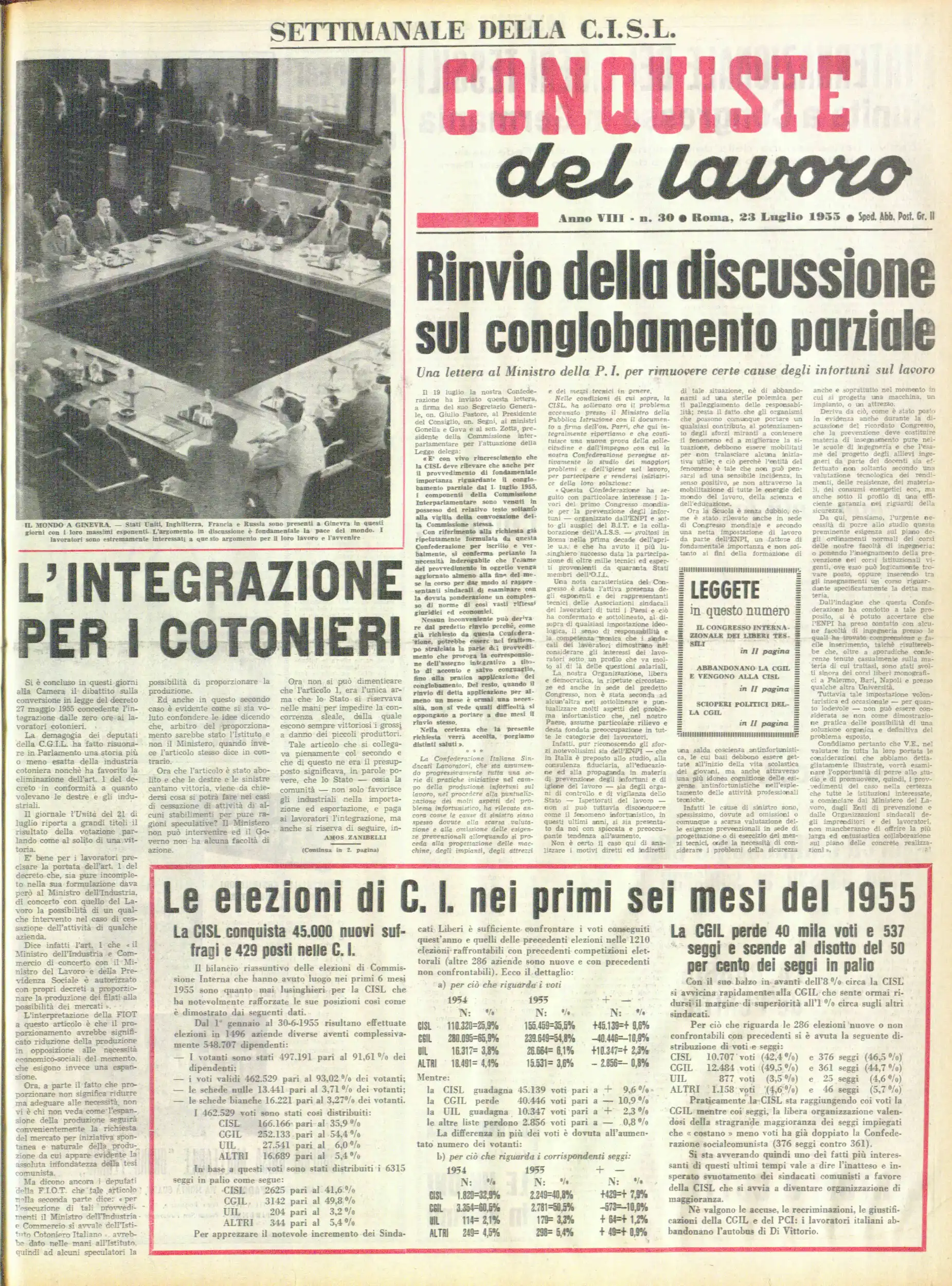 Conquiste del Lavoro del 23/07/1955 N. 30 Anno 8