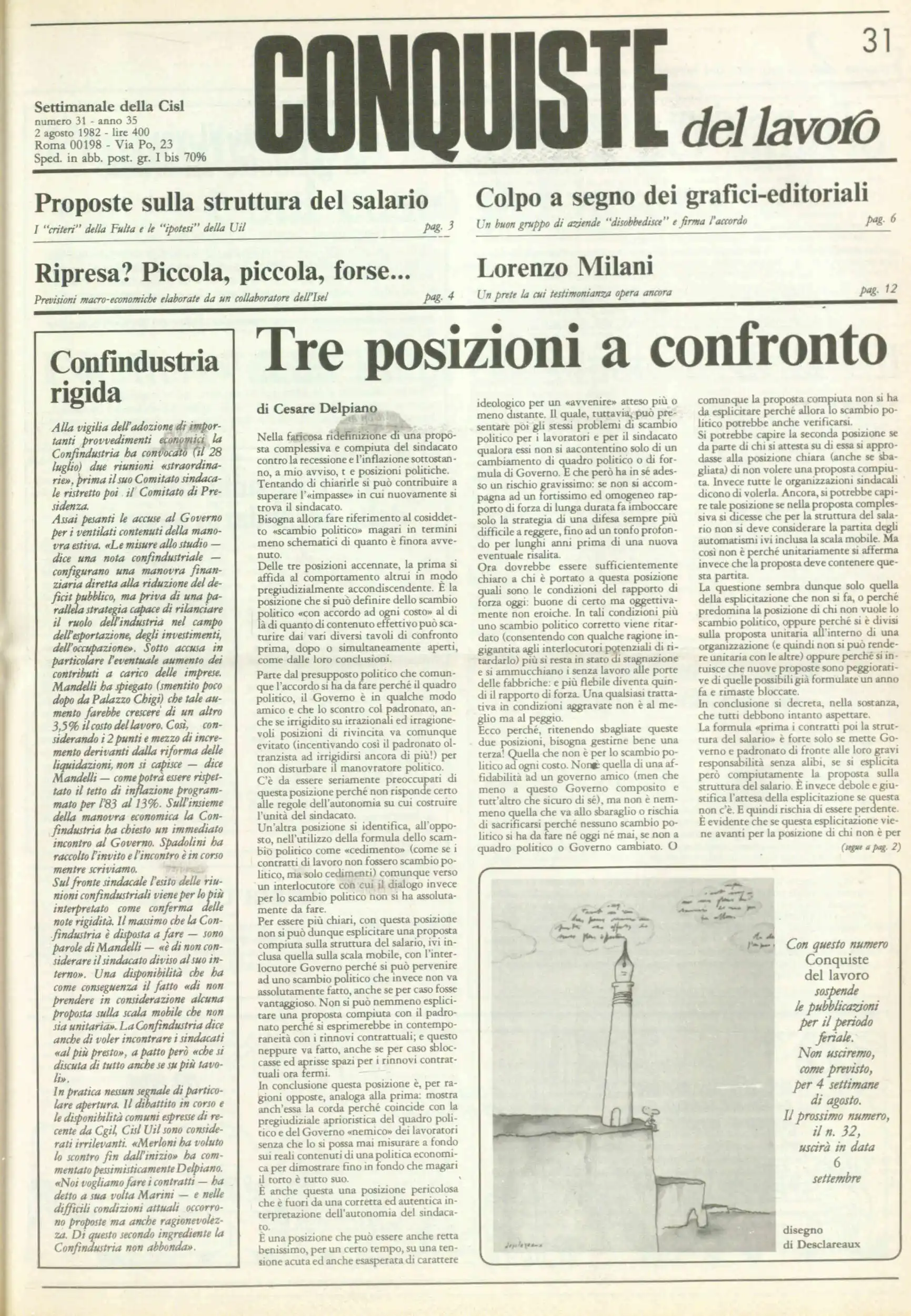 Conquiste del Lavoro del 02/08/1982 N. 31 Anno 35