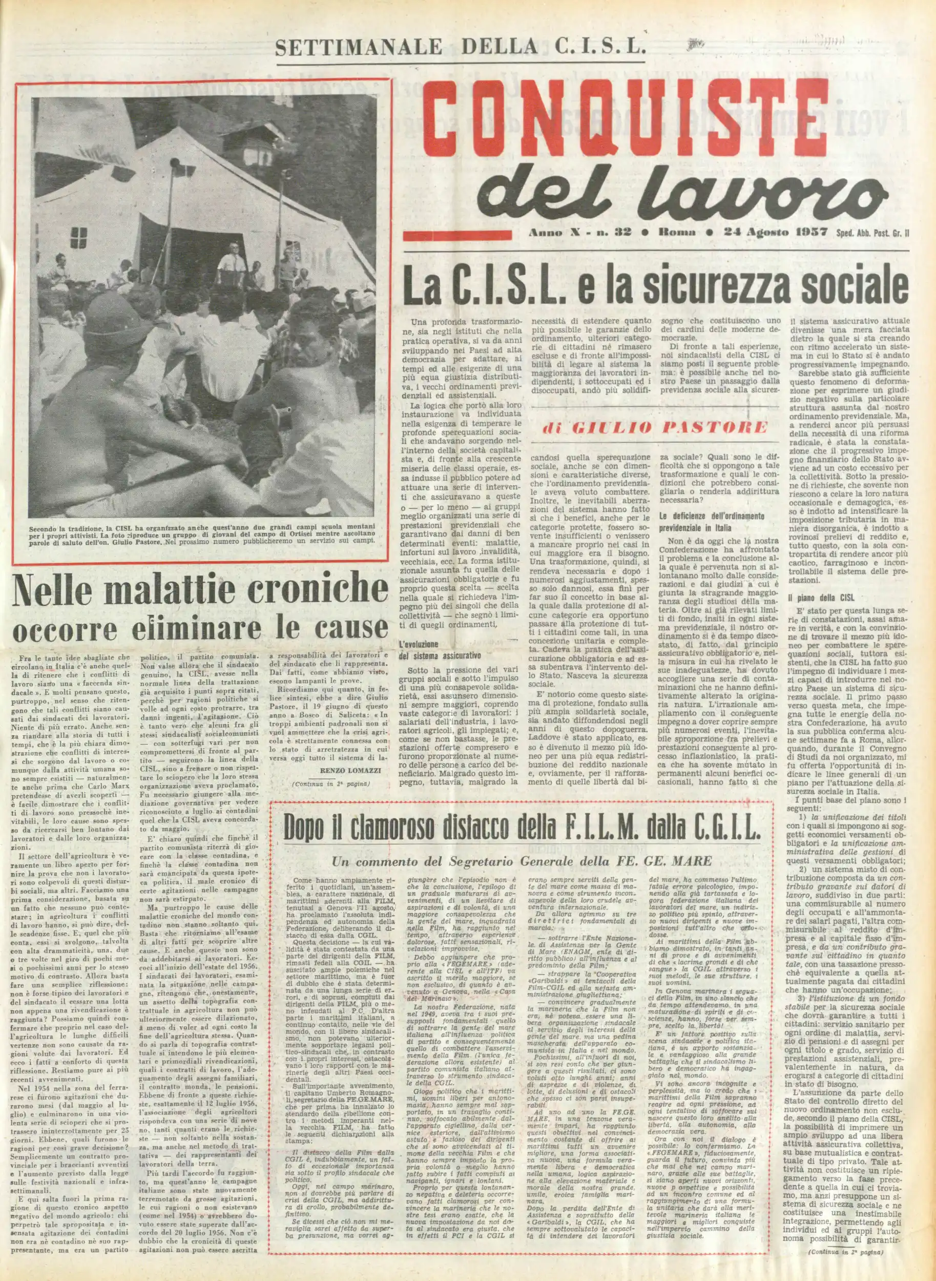 Conquiste del Lavoro del 24/08/1957 N. 32 Anno 10