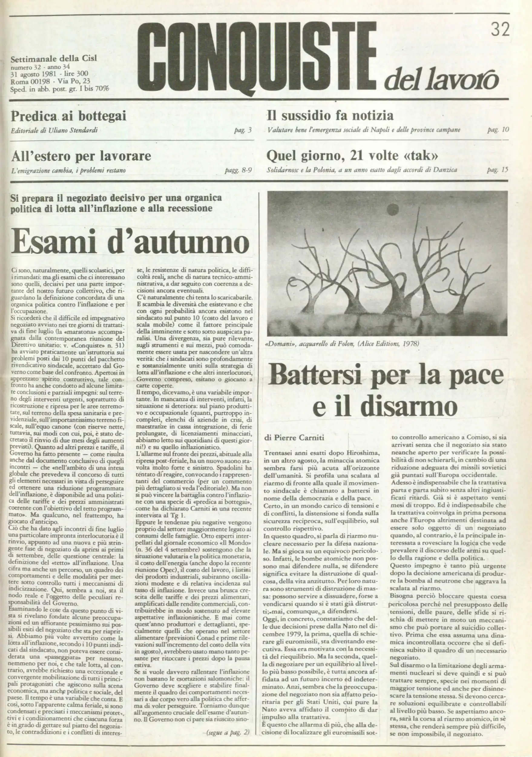 Conquiste del Lavoro del 31/08/1981 N. 32 Anno 34