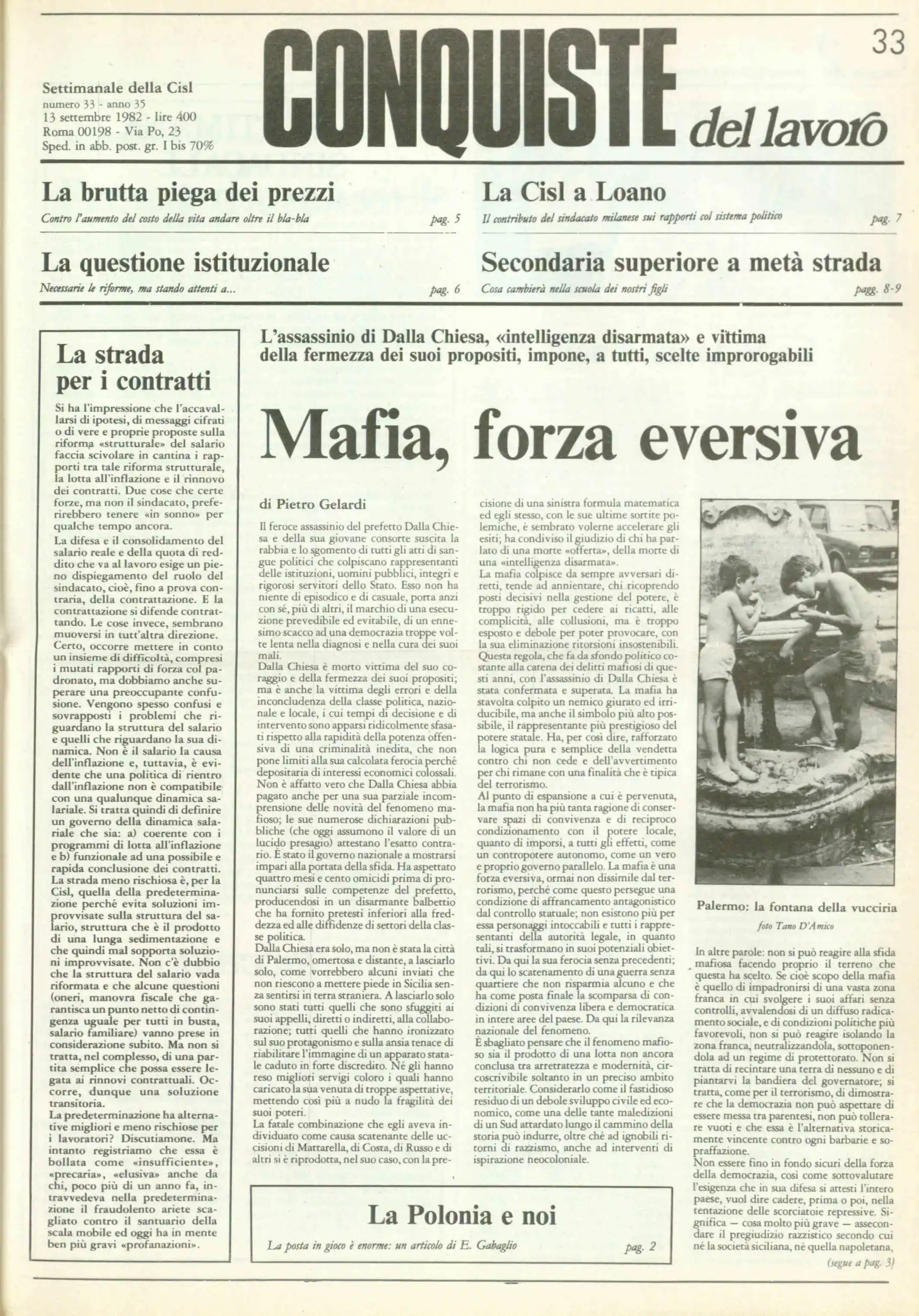 Conquiste del Lavoro del 13/09/1982 N. 33 Anno 35