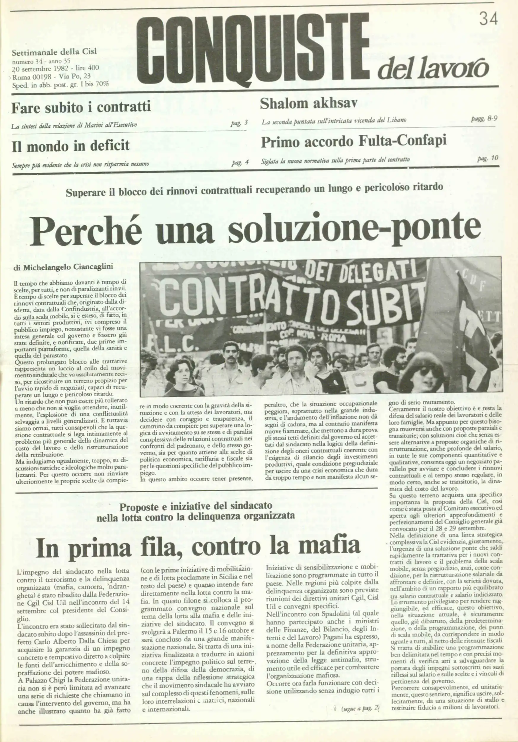 Conquiste del Lavoro del 20/09/1982 N. 34 Anno 35