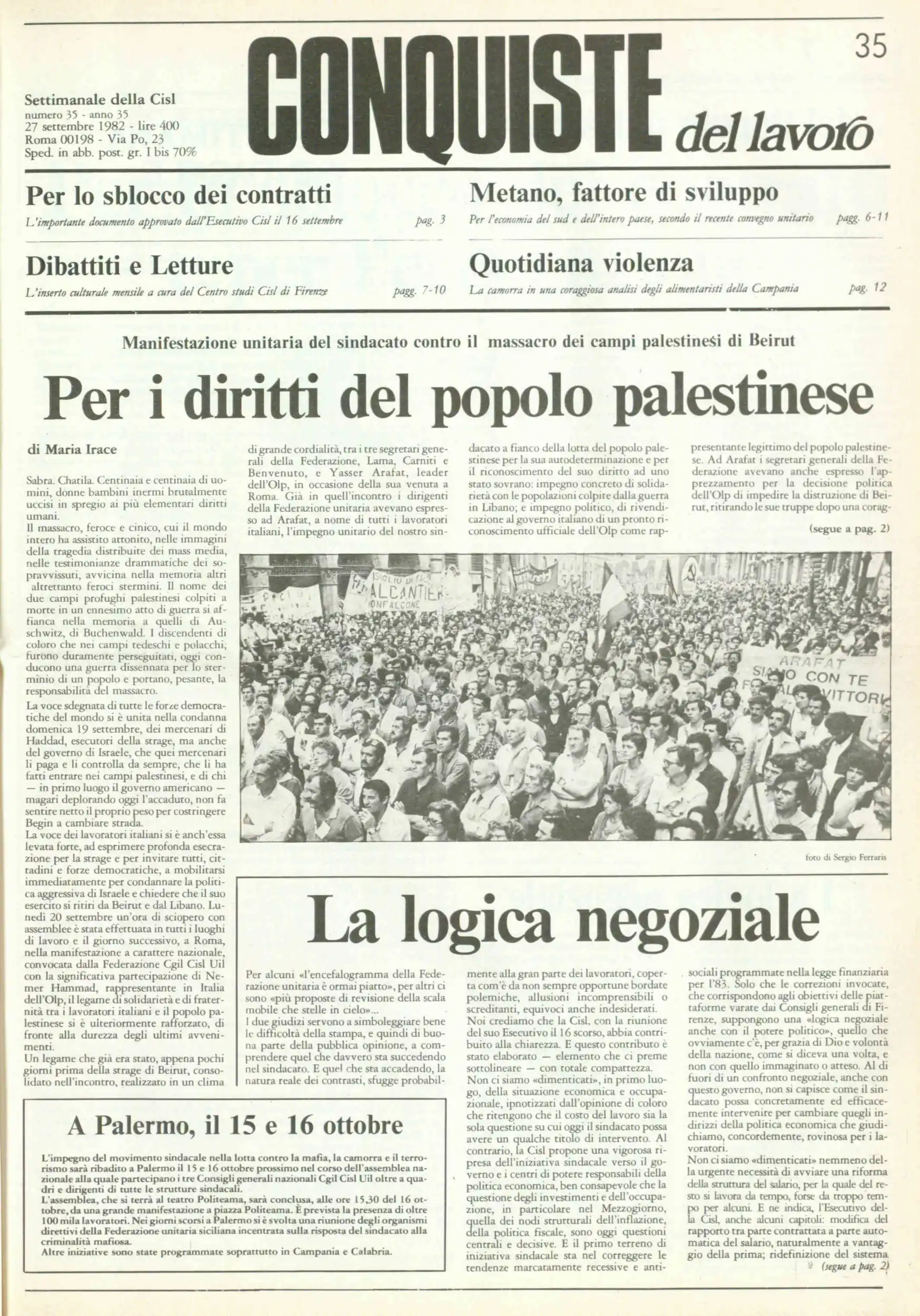Conquiste del Lavoro del 27/09/1982 N. 35 Anno 35