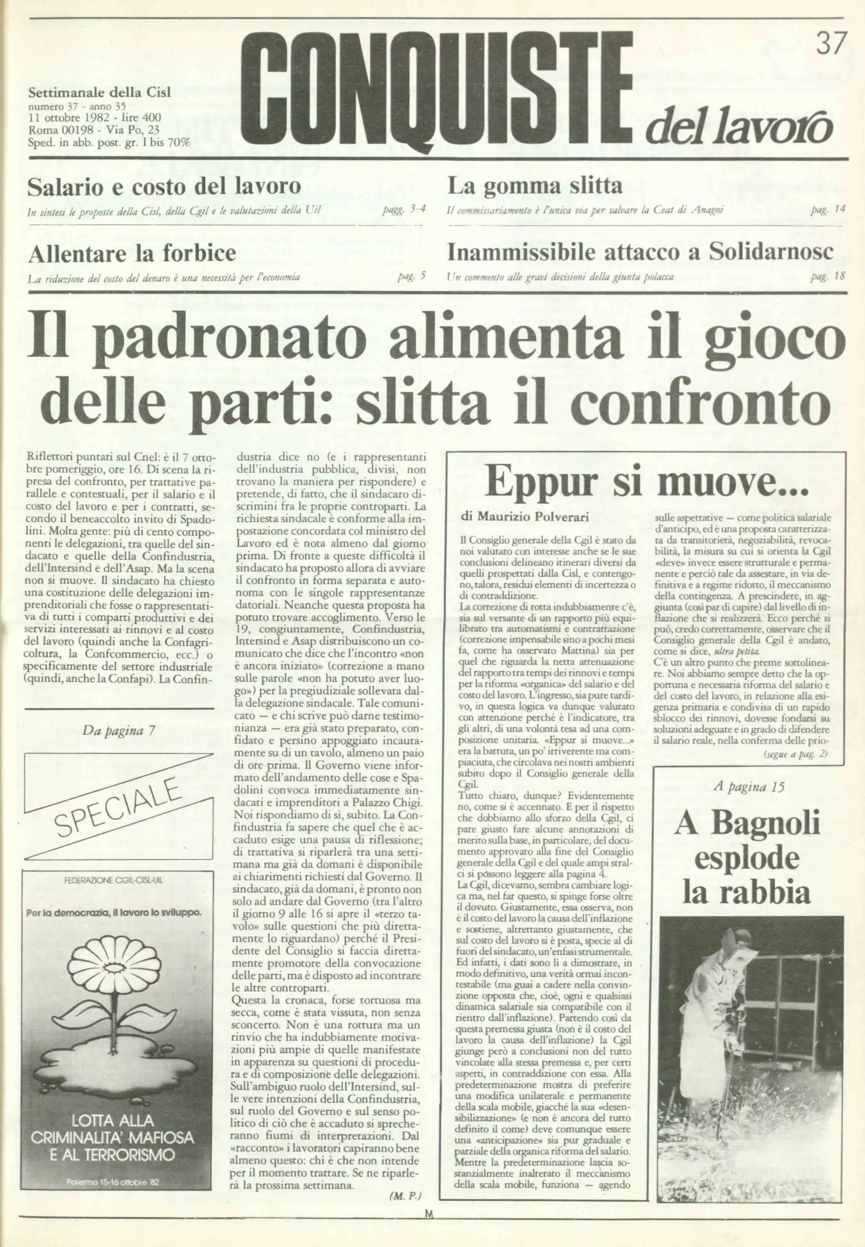 Conquiste del Lavoro del 11/10/1982 N. 37 Anno 35