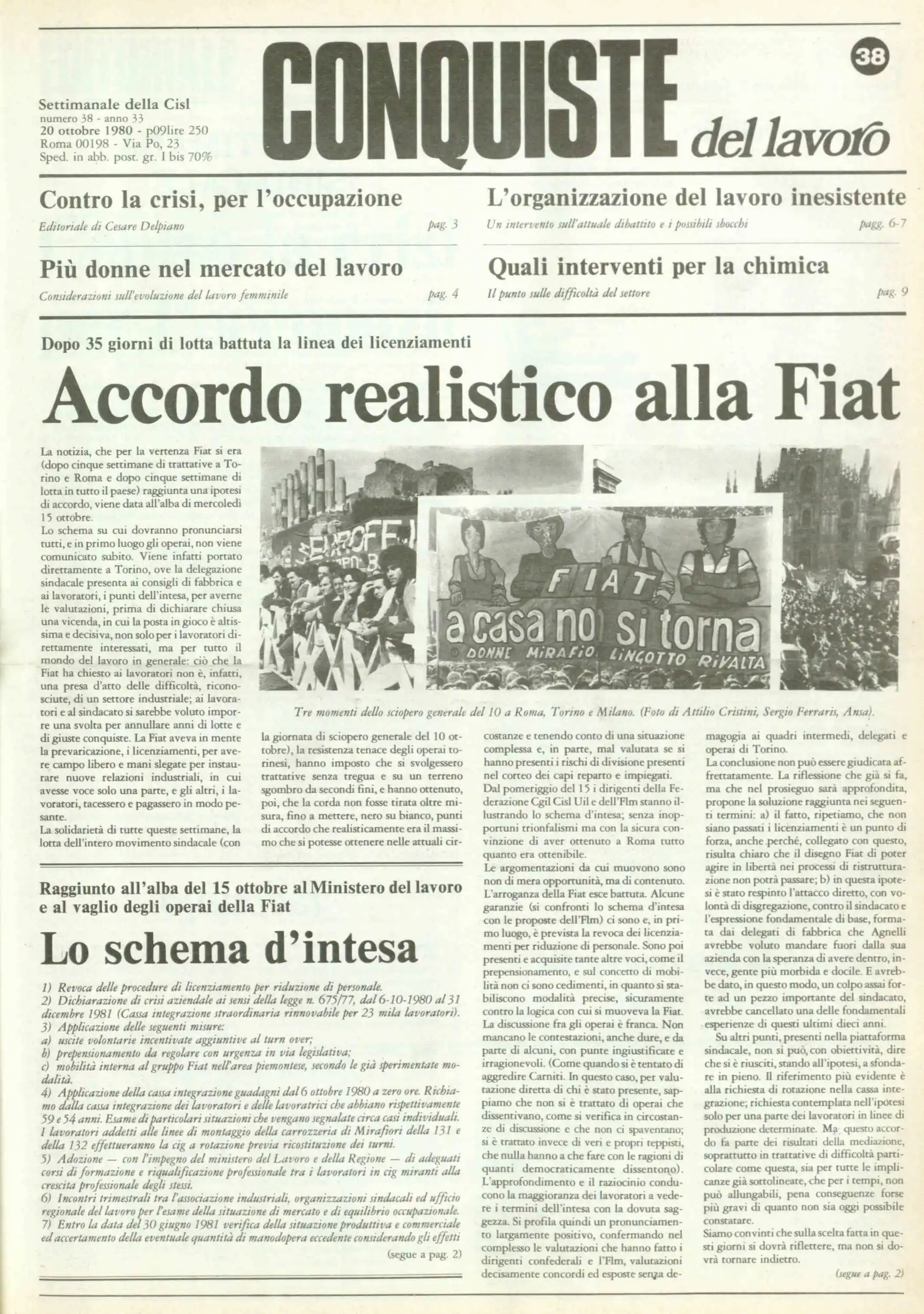 Conquiste del Lavoro del 20/10/1980 N. 38 Anno 33