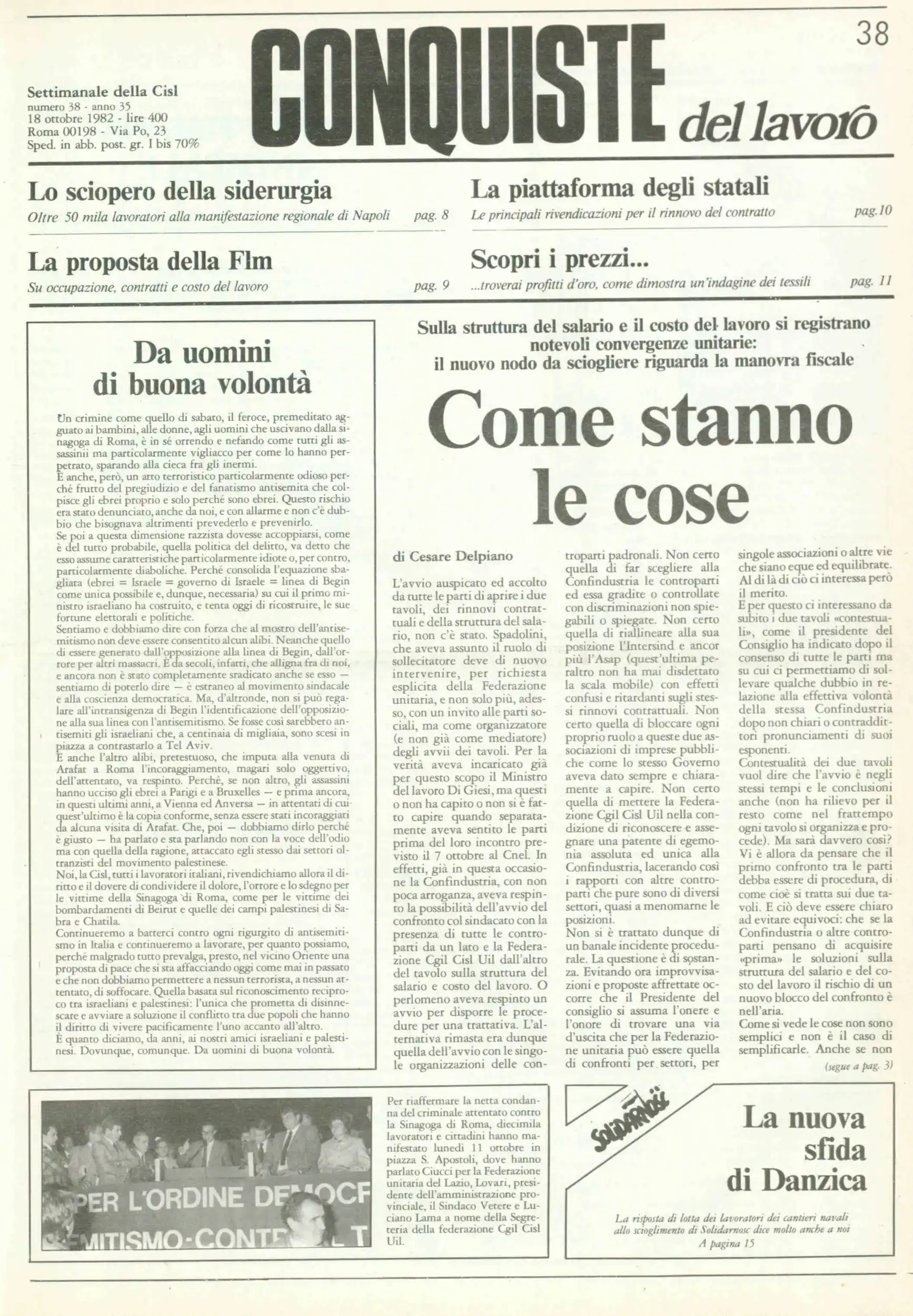 Conquiste del Lavoro del 18/10/1982 N. 38 Anno 35