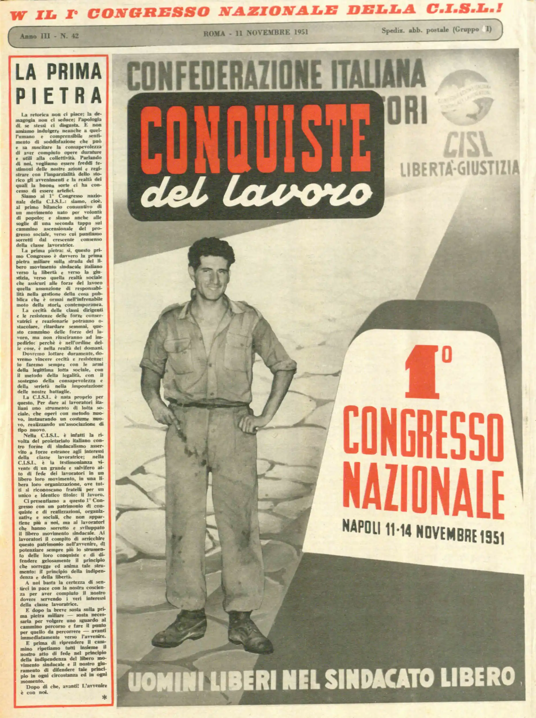 Conquiste del Lavoro del 11/11/1951 N. 42 Anno 4