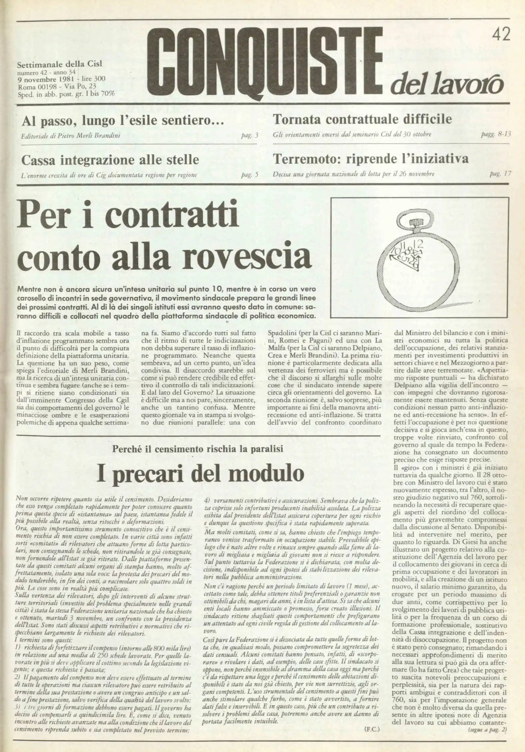 Conquiste del Lavoro del 09/11/1981 N. 42 Anno 34