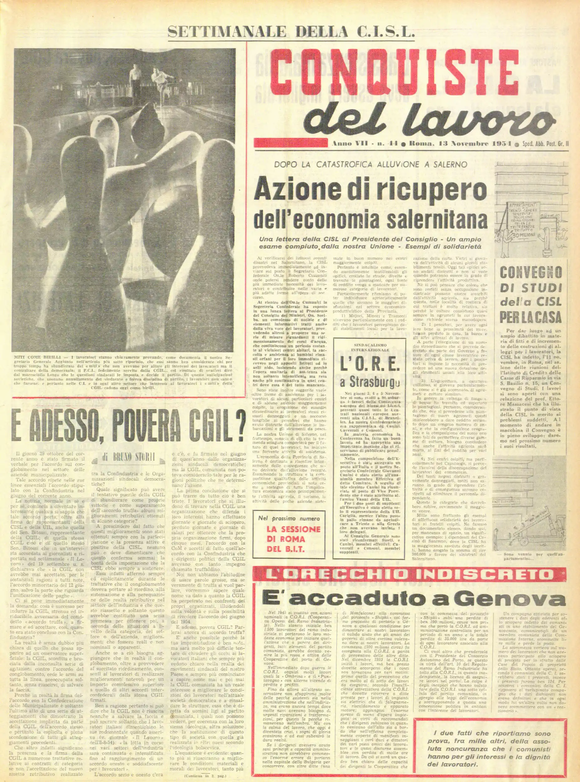 Conquiste del Lavoro del 13/11/1954 N. 44 Anno 7