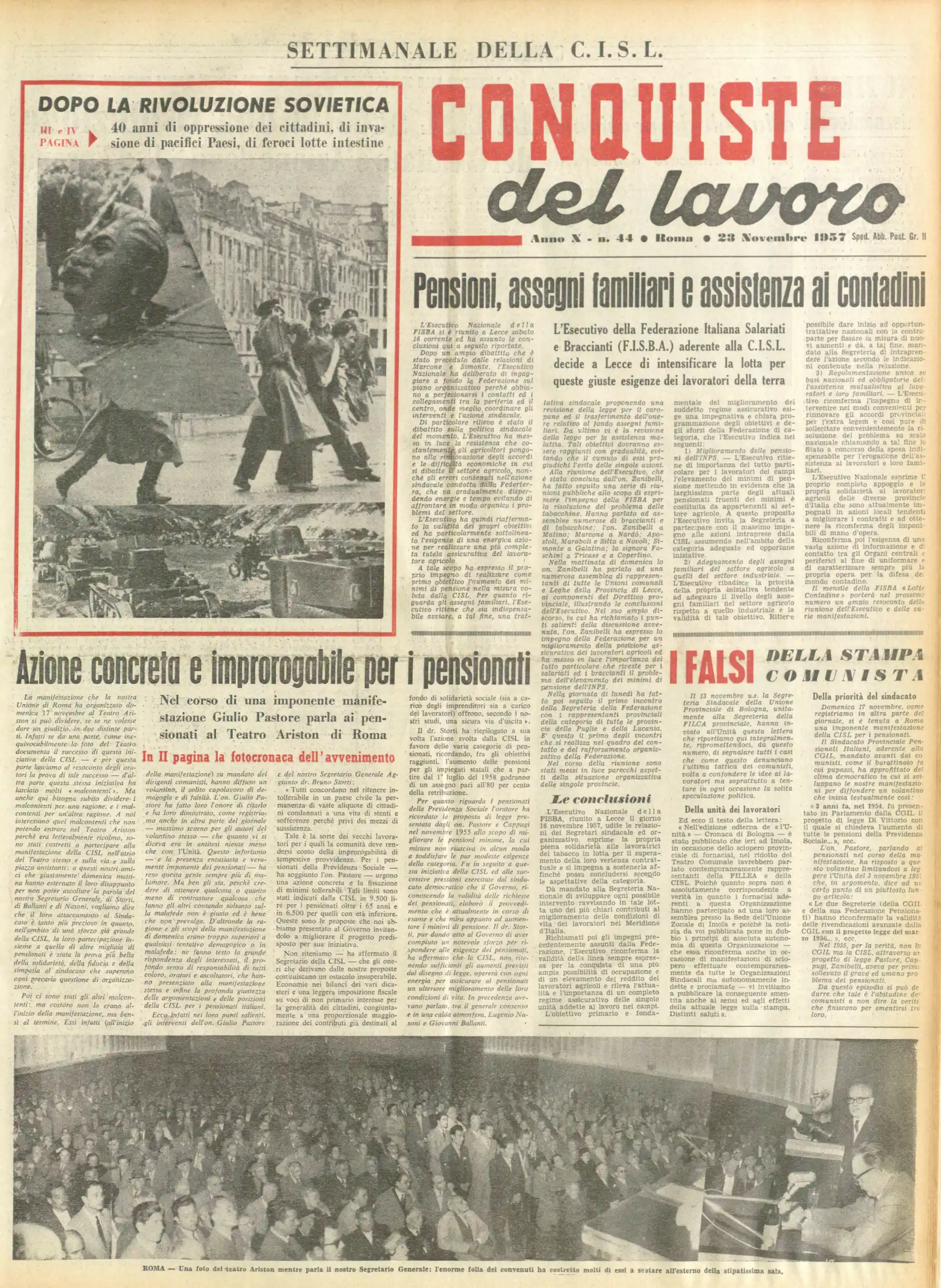 Conquiste del Lavoro del 23/11/1957 N. 44 Anno 10