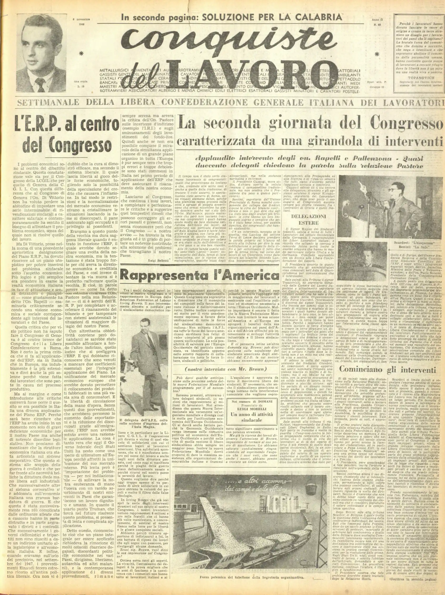 Conquiste del Lavoro del 06/11/1949 N. 45 Anno 2