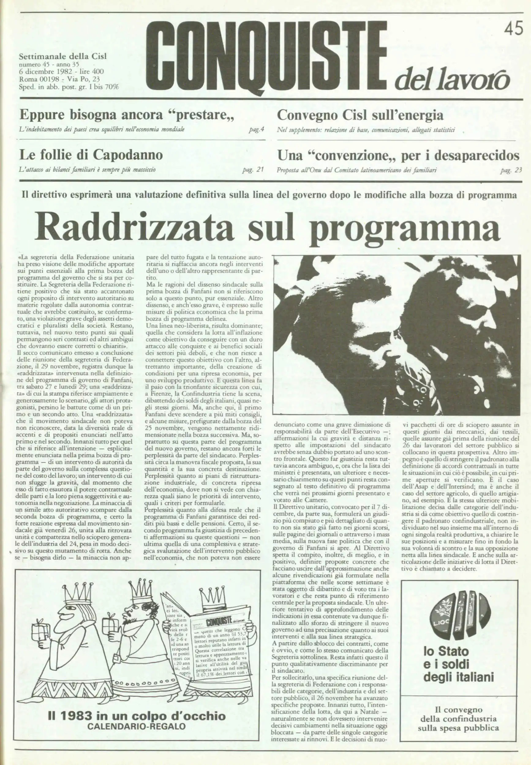 Conquiste del Lavoro del 06/12/1982 N. 45 Anno 35