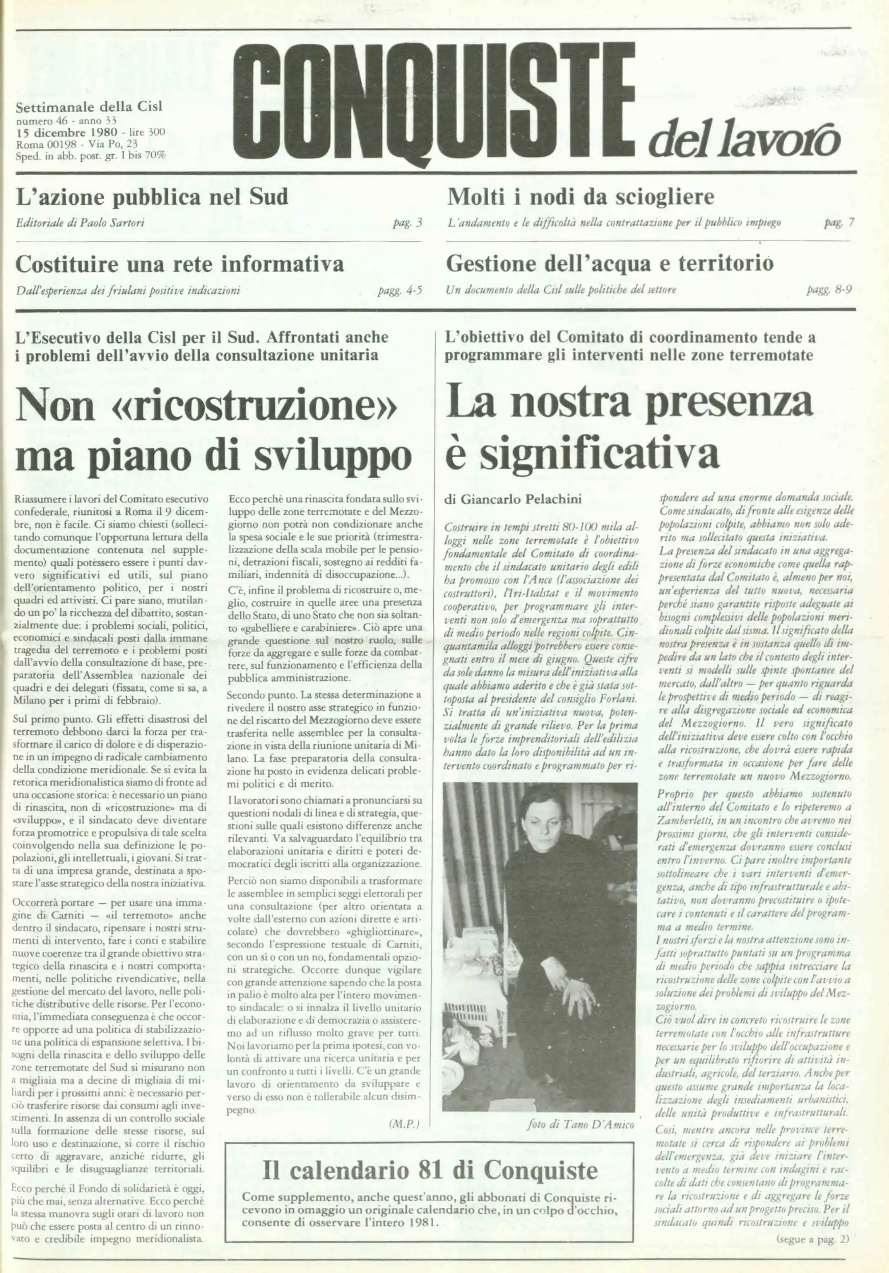 Conquiste del Lavoro del 15/12/1980 N. 46 Anno 33