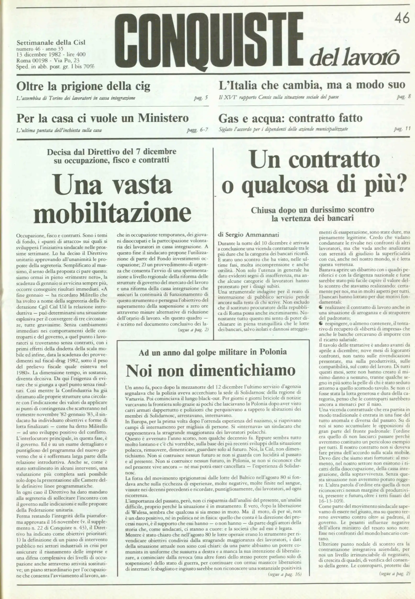 Conquiste del Lavoro del 13/12/1982 N. 46 Anno 35